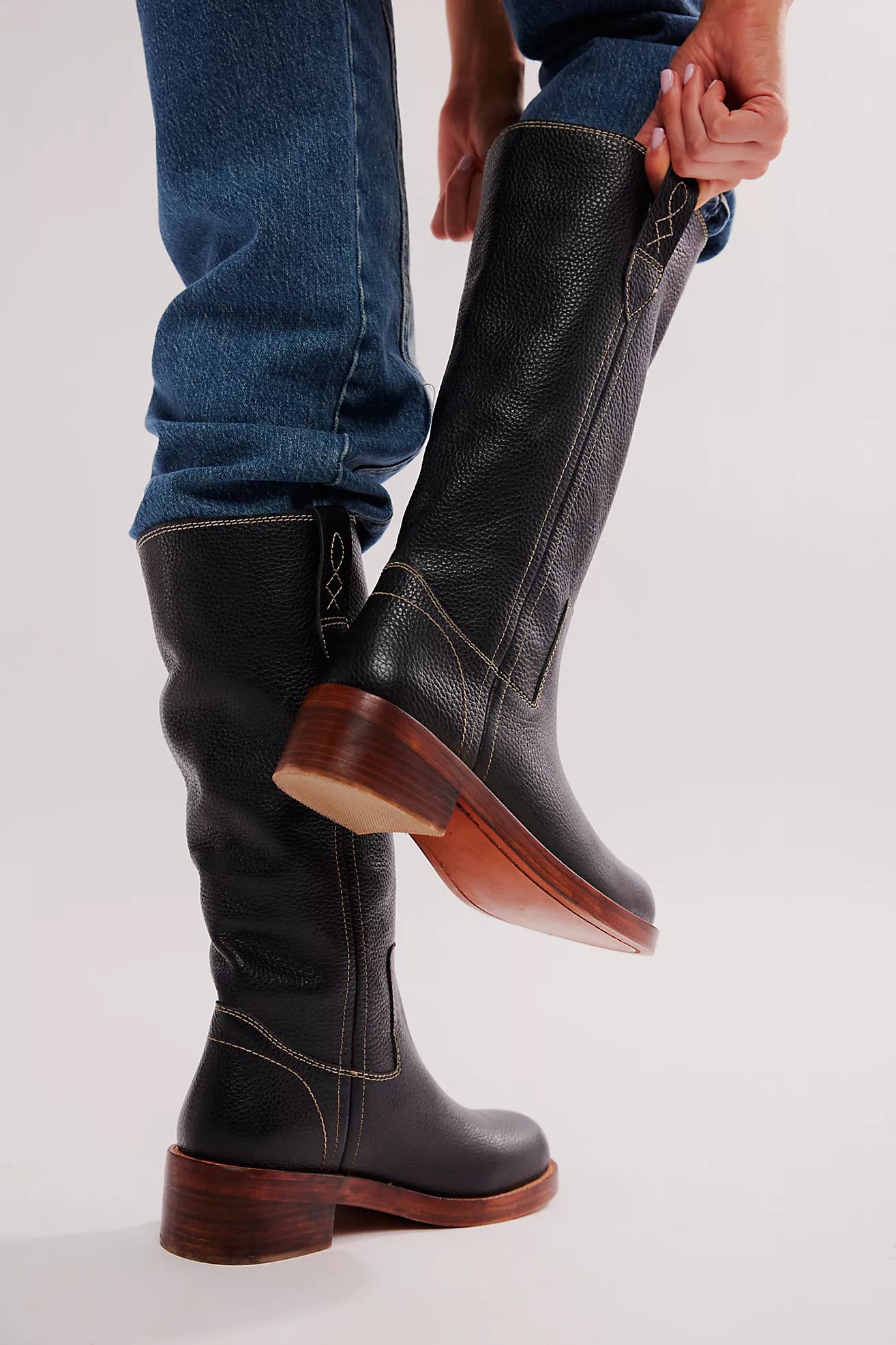 Free People Blaze Pull On Boot/Victorian Black Leather