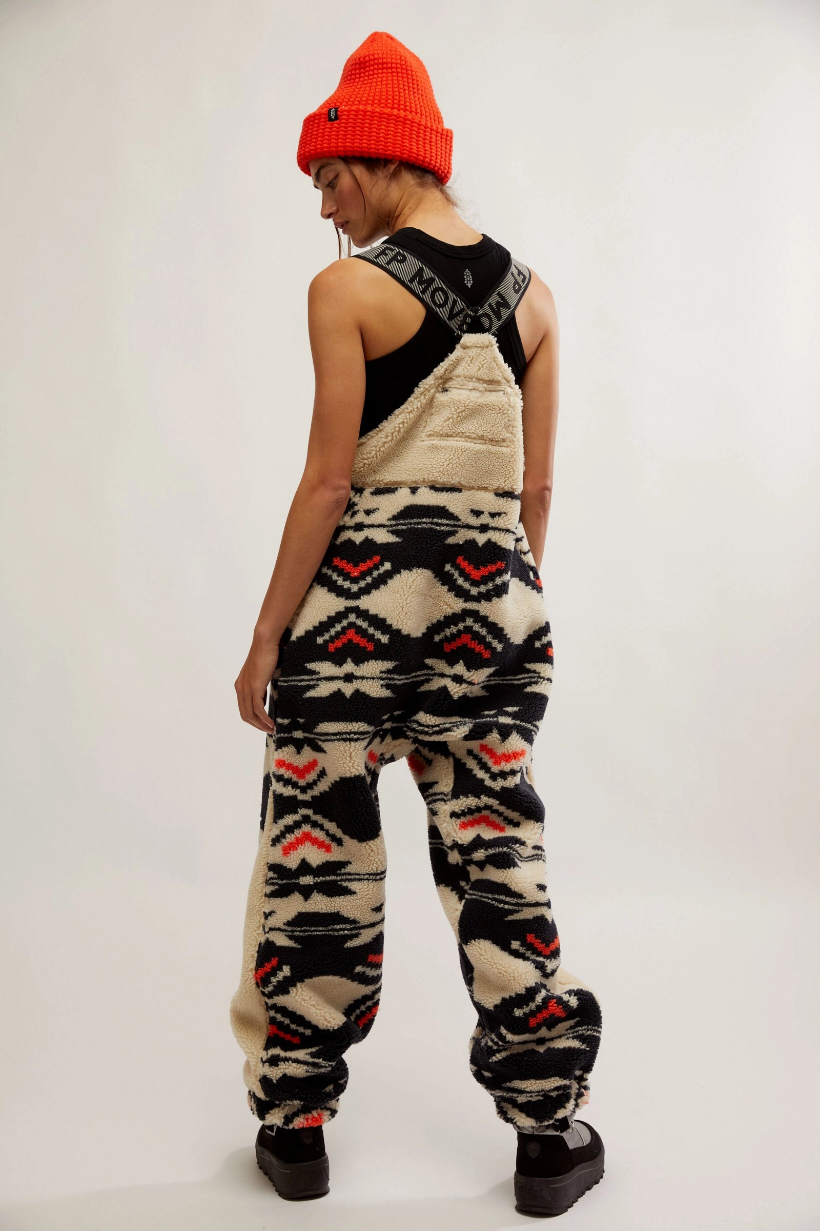 Free People Hit The Slopes Printed Salopette/Black Fairisle Combo