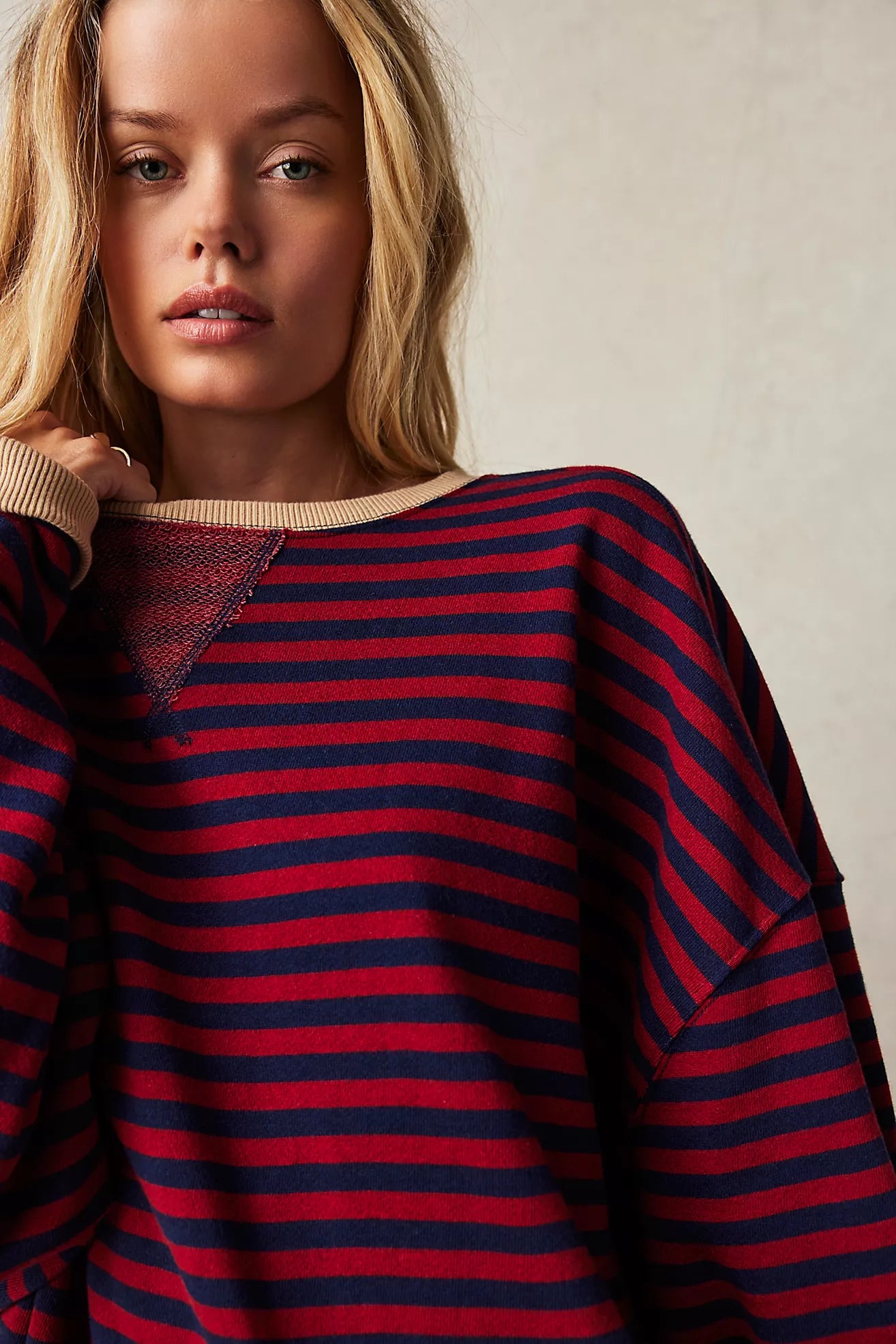 Free People Classic Striped Oversized Crewneck