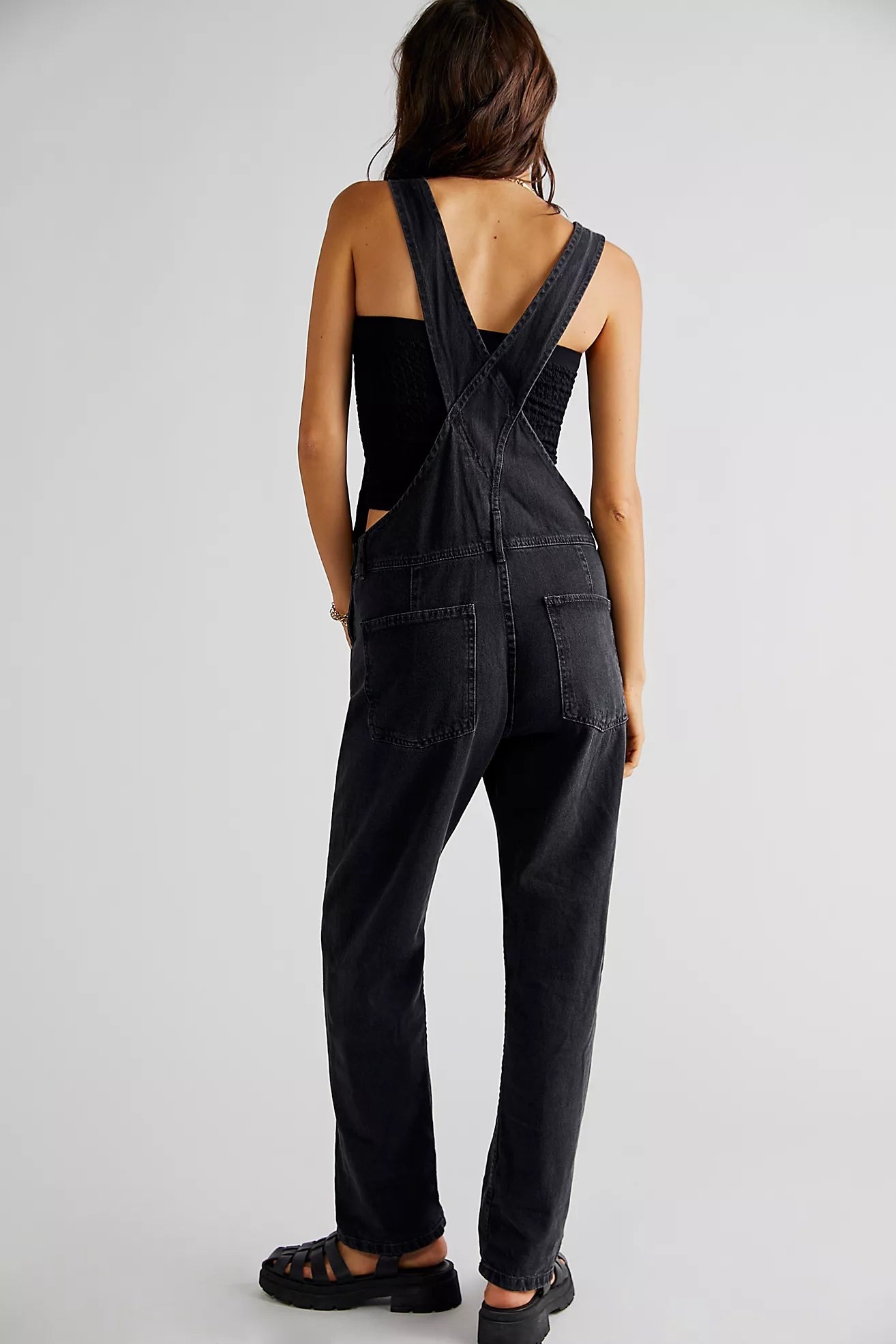 Free People Ziggy Denim Overalls/Mineral Black