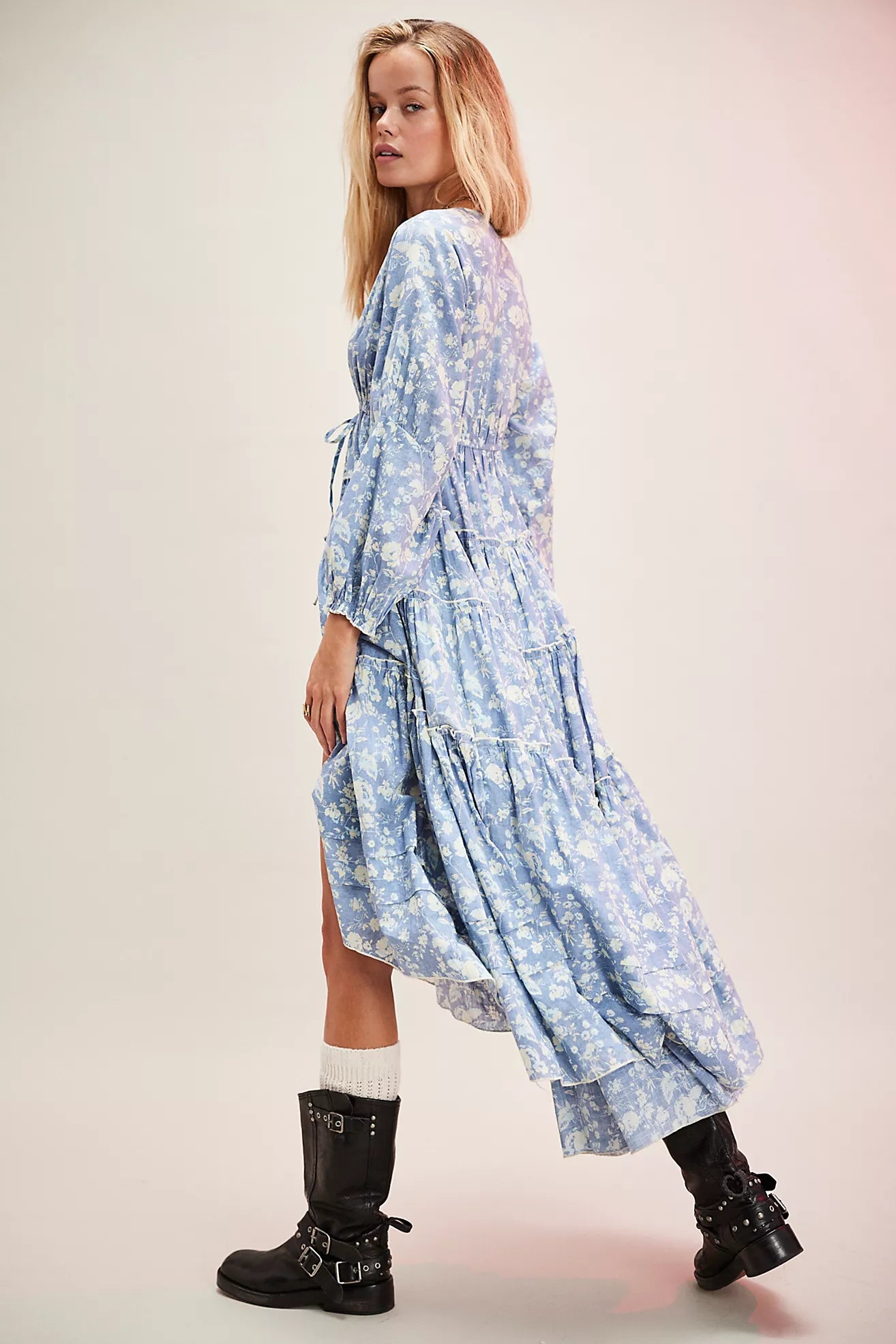 Free People Pappiet Midi Dress/Bluebell Combo