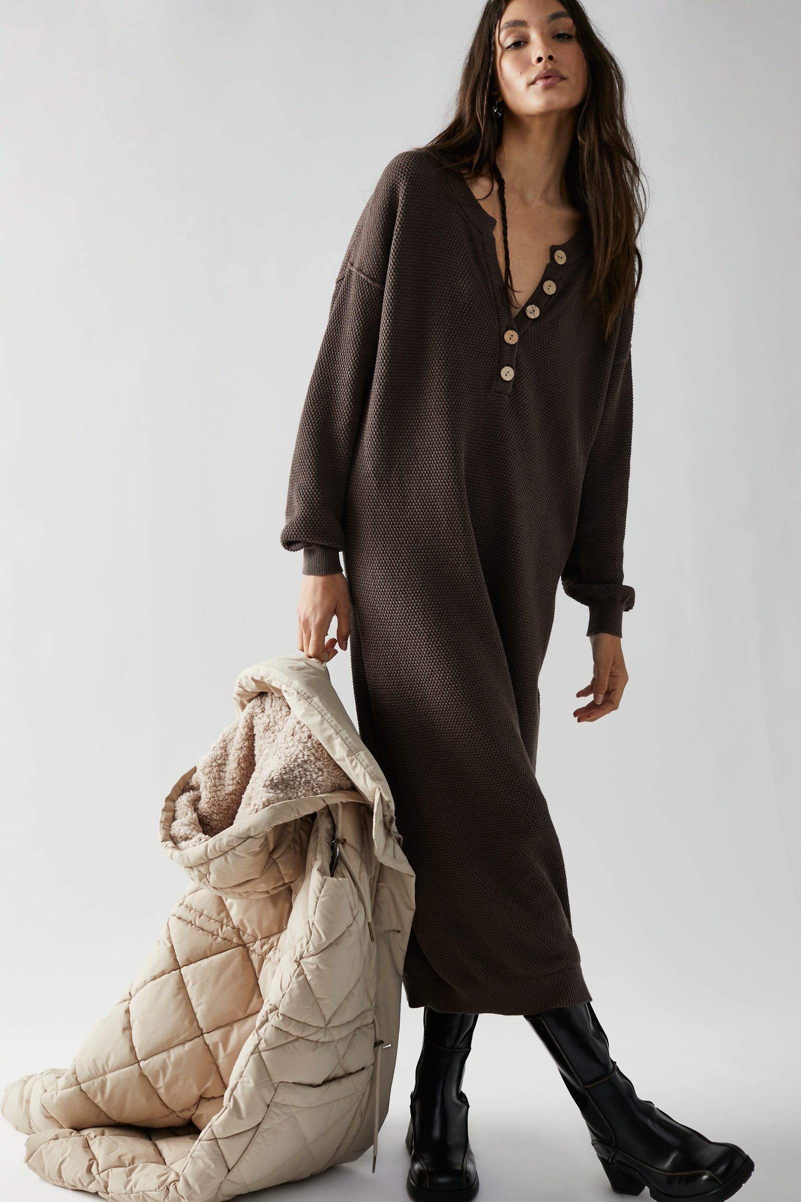free people hailee sweater midi dress Free People Hailee Sweater Midi Dress