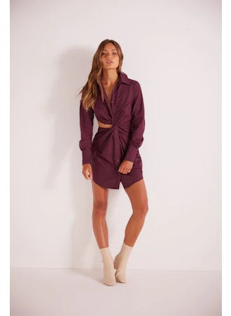 Mink Pink  Allegra Twist Shirt Dress