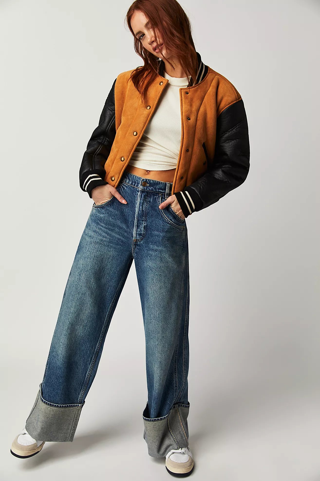 Free People We The Free Final Countdown Cuffed Low-Rise Jeans/Zero