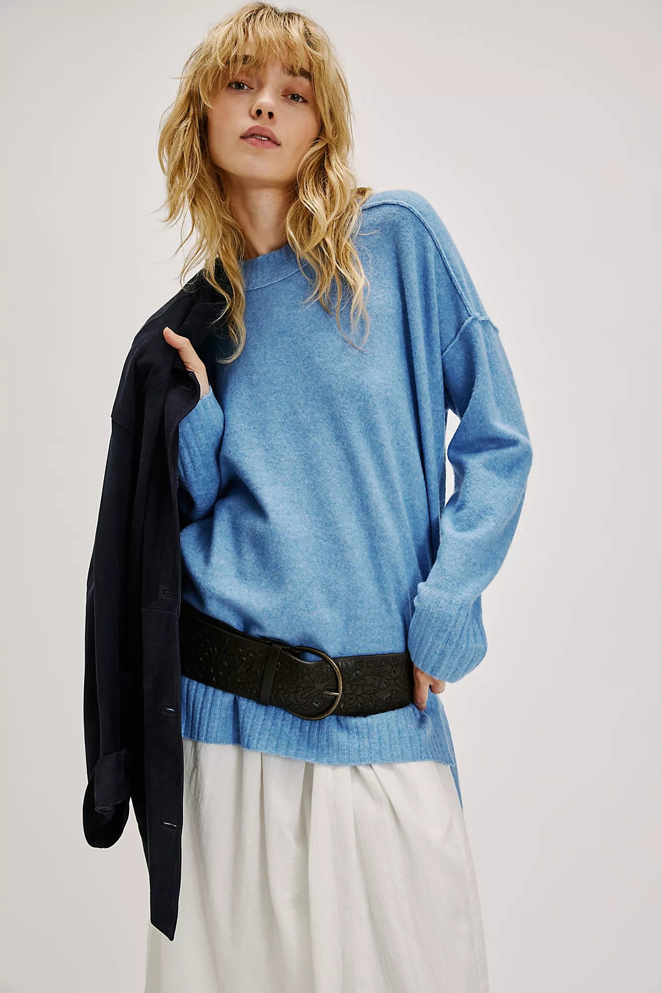 Free People Phoebe Pullover/ Waterfall Heather