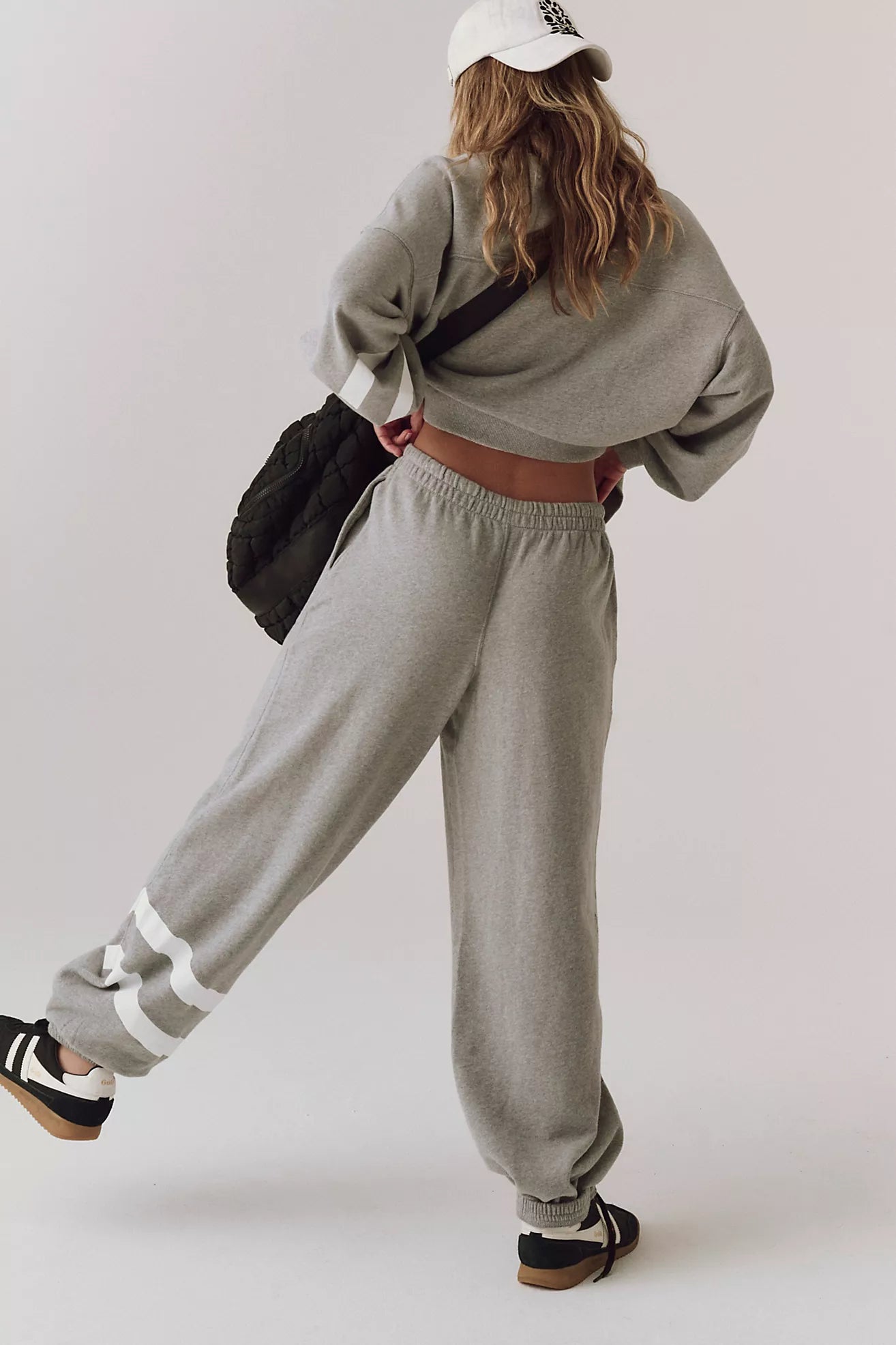 Free People All Star Logo Pants/Heather Grey / White Combo