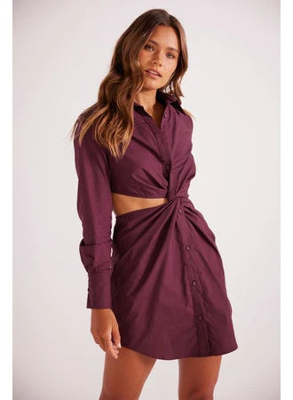 Mink Pink  Allegra Twist Shirt Dress