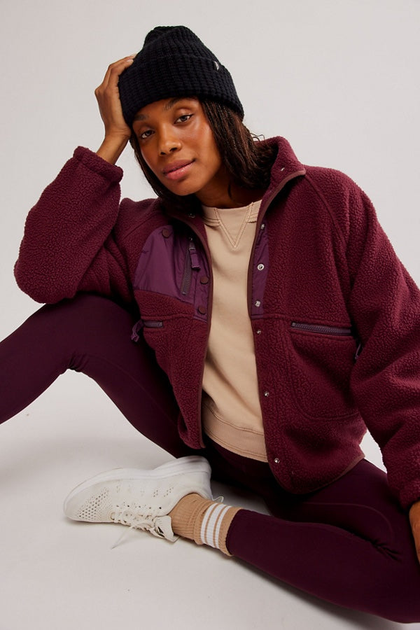 Free People FP Movement X Hatch Hit The Slopes Fleece Jacket Cside