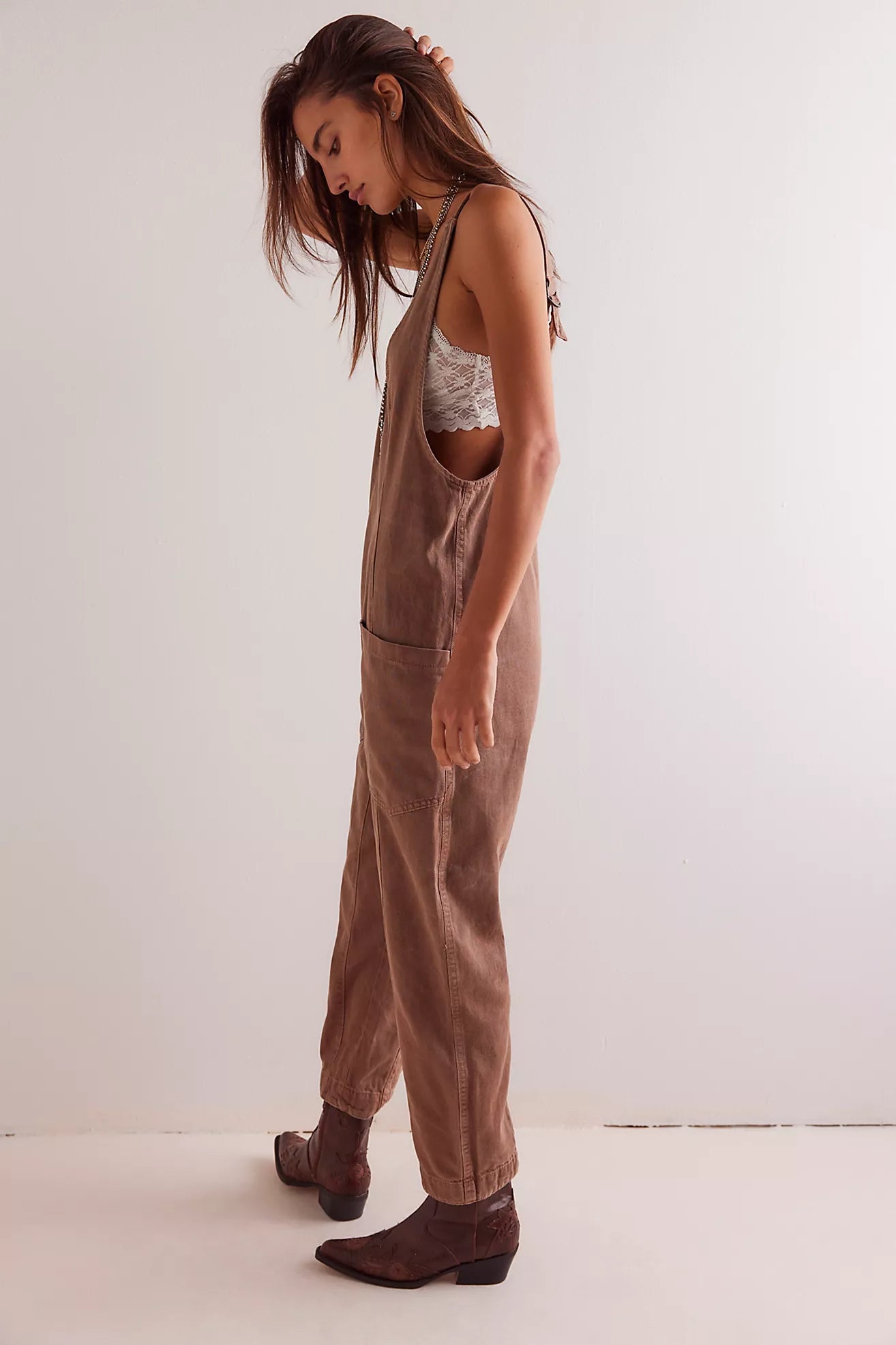 Free People High Roller Jumpsuit/Rare Stone