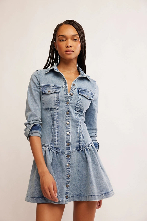 Free People Roadhouse Mini Dress/The Roadhouse Rinse