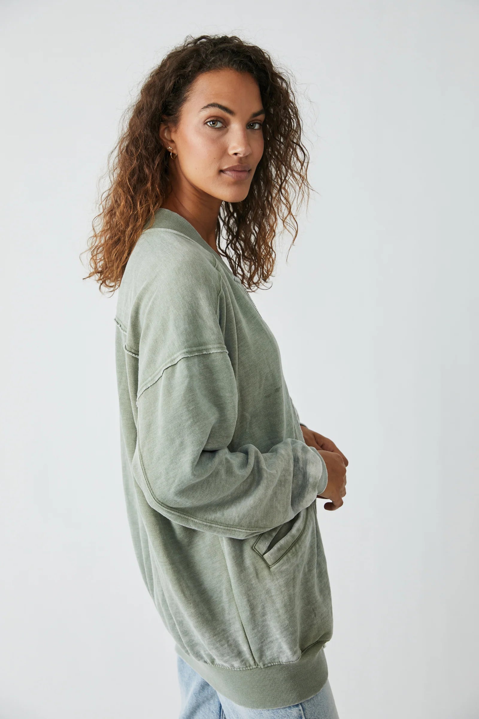 Free People Robby Bomber Green