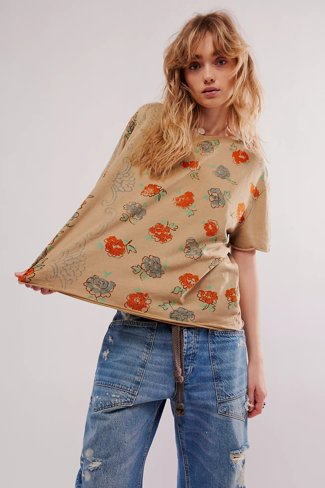 Free People Boheme Tee/Sand Combo