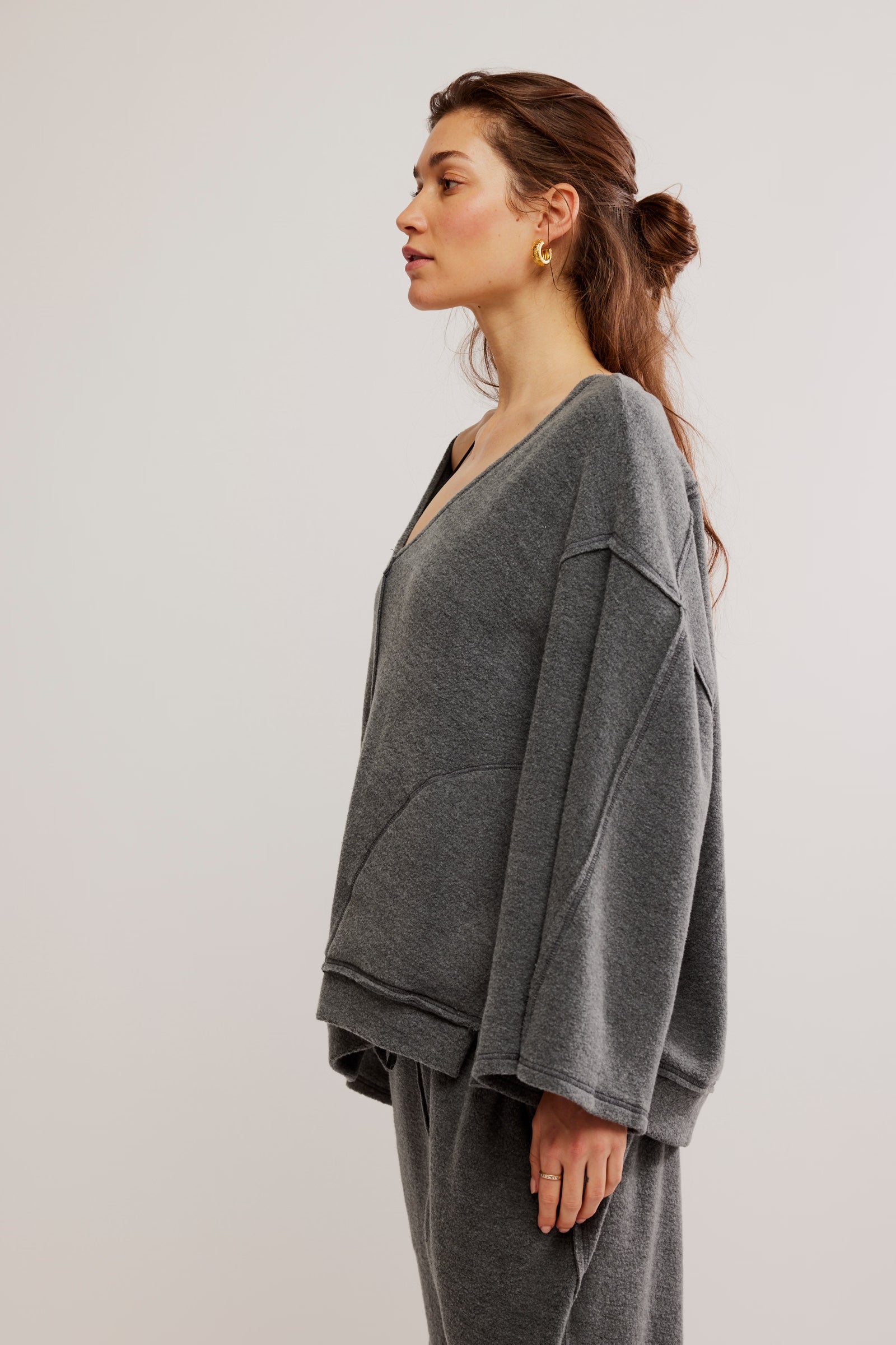 Free People Day Off Pullover/Washed Black