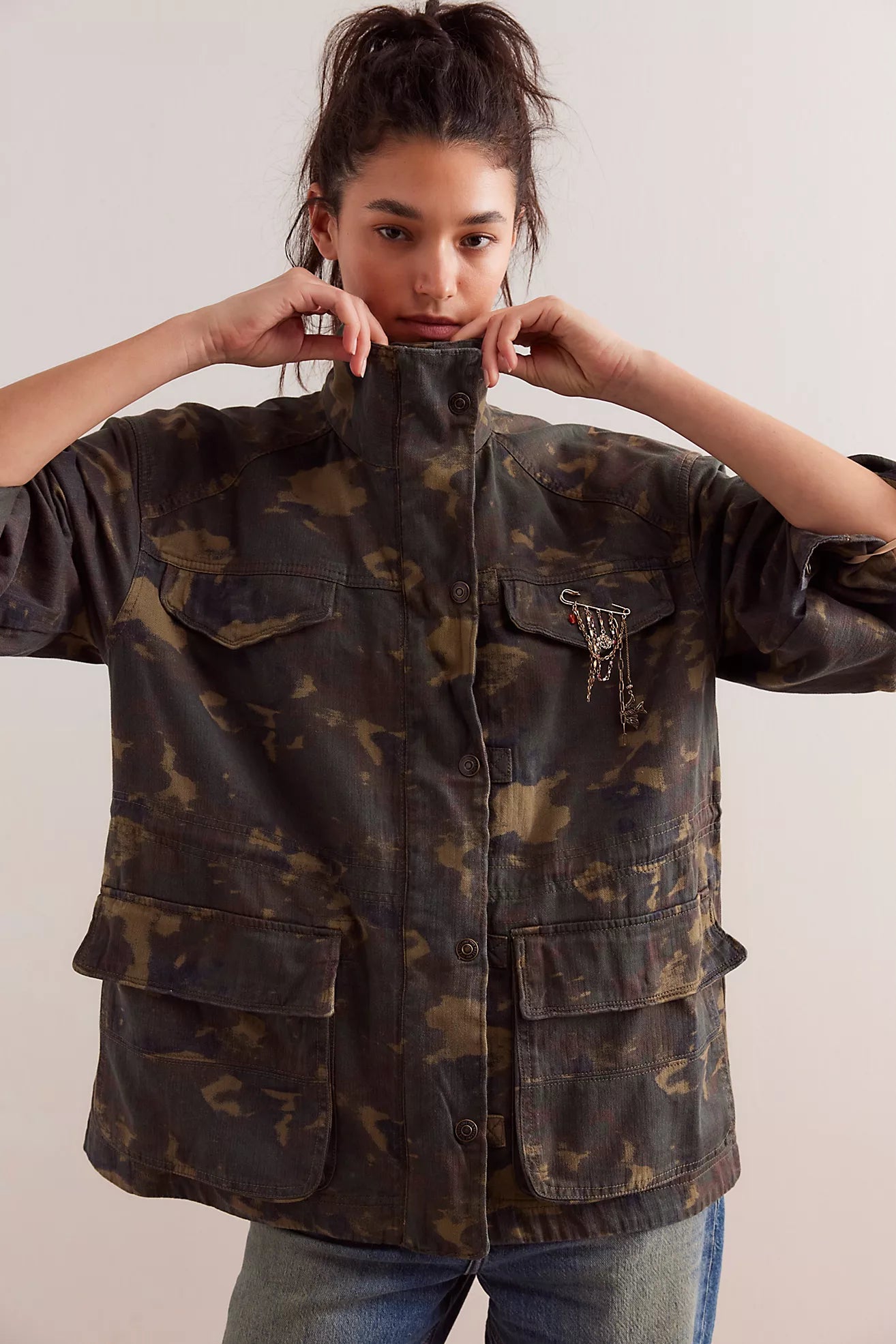 Free People Arya Utility Camo Jacket/