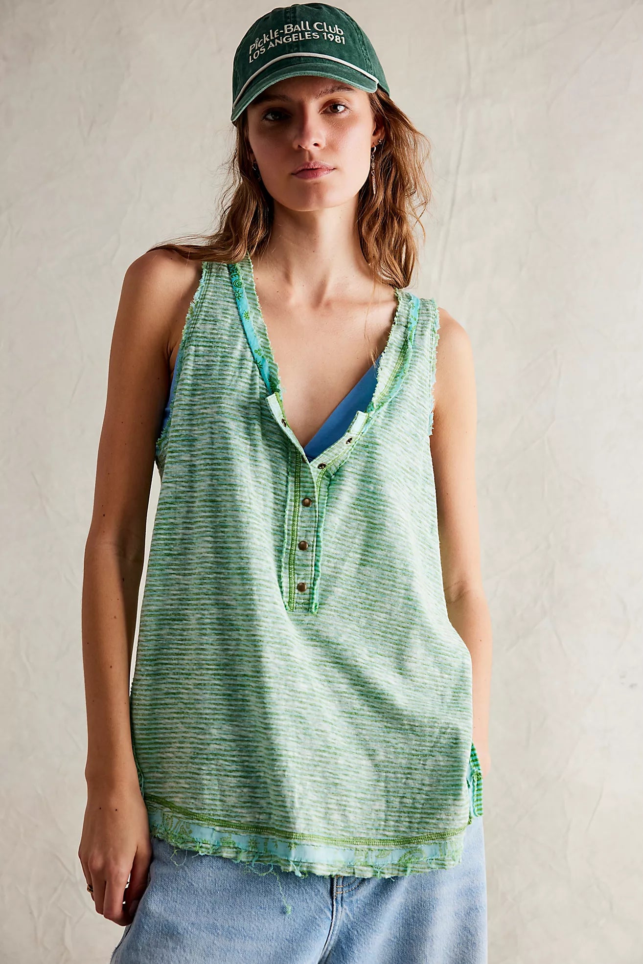 Free People Love Language Tank/ Fairy Green