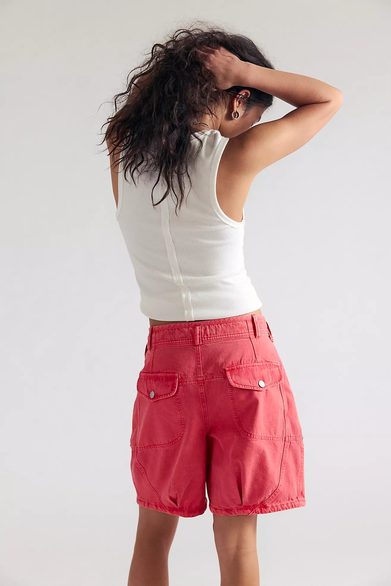 Free People Wild Rebel Barrel Shorts/Tart Berry