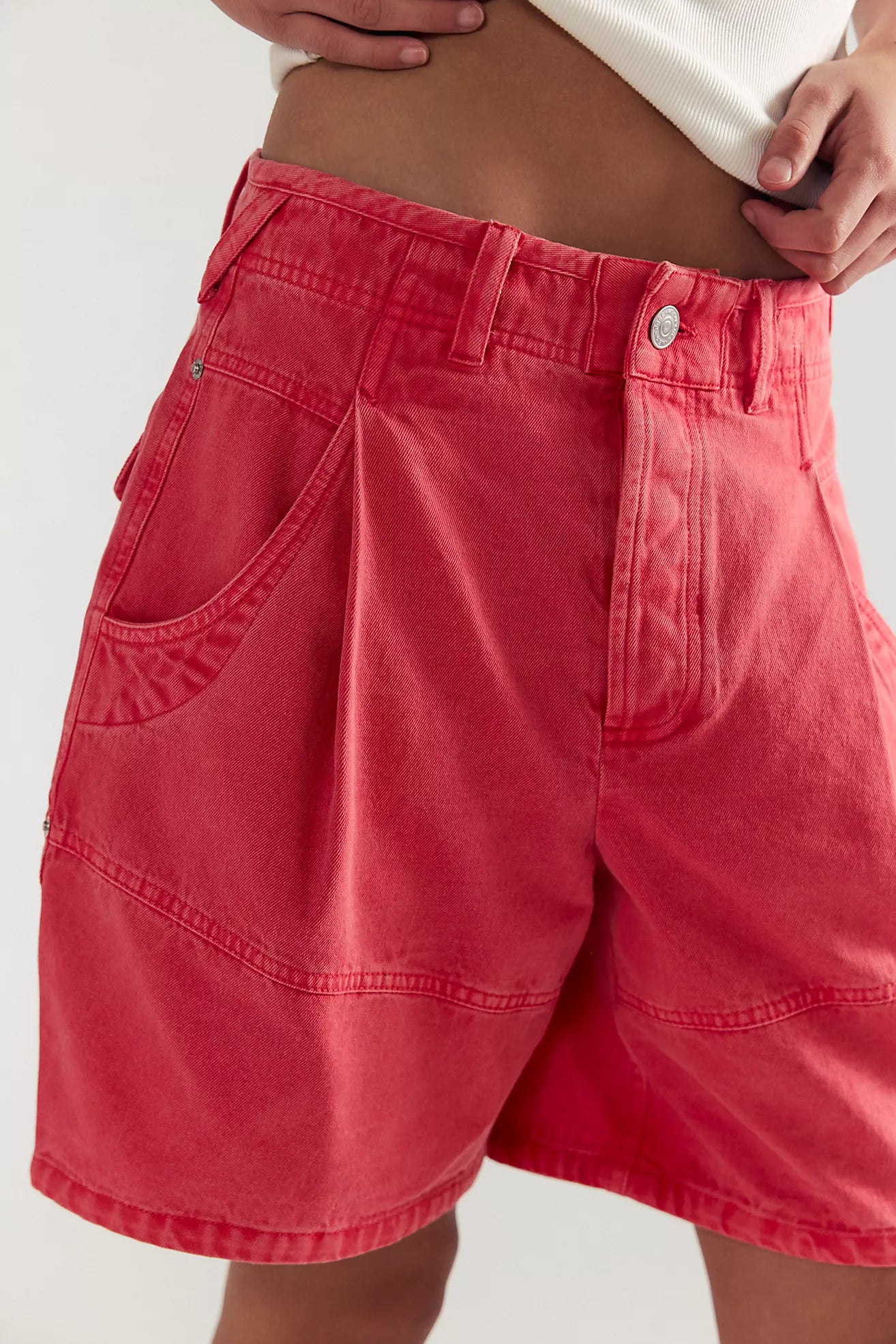 Free People Wild Rebel Barrel Shorts/Tart Berry