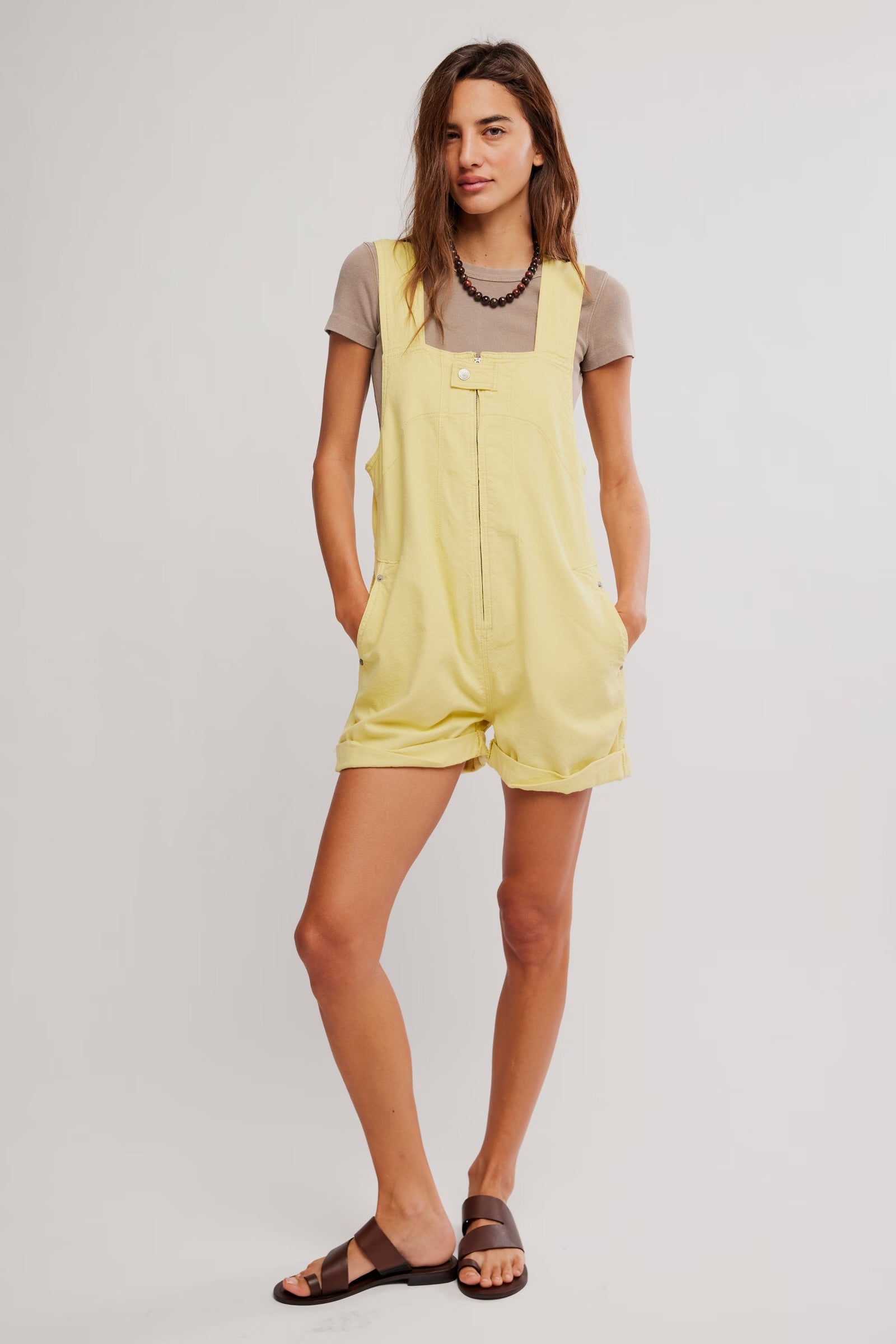 Free People Free People We The Free Jude Shortalls/Sicilian Yellow