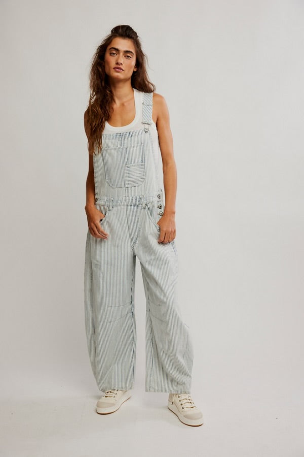 Free People Good Luck Stripe Overall