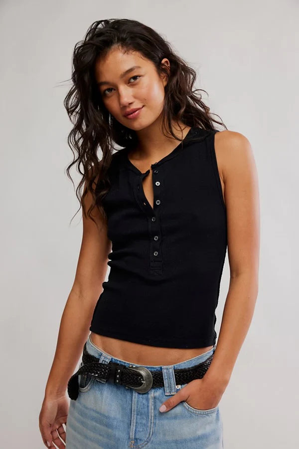 Free People Jamie Henley Tank /Pitch Black