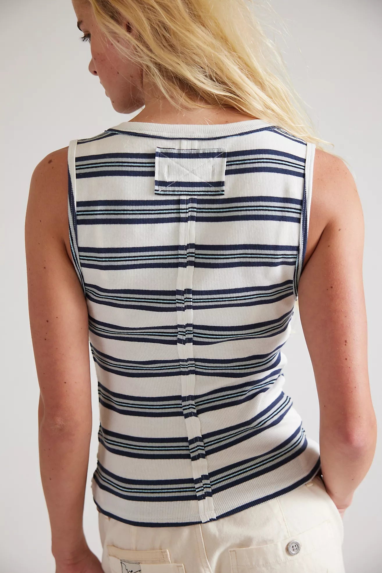 Free People Jamie Henley Striped Tank Top/Ivory Combo