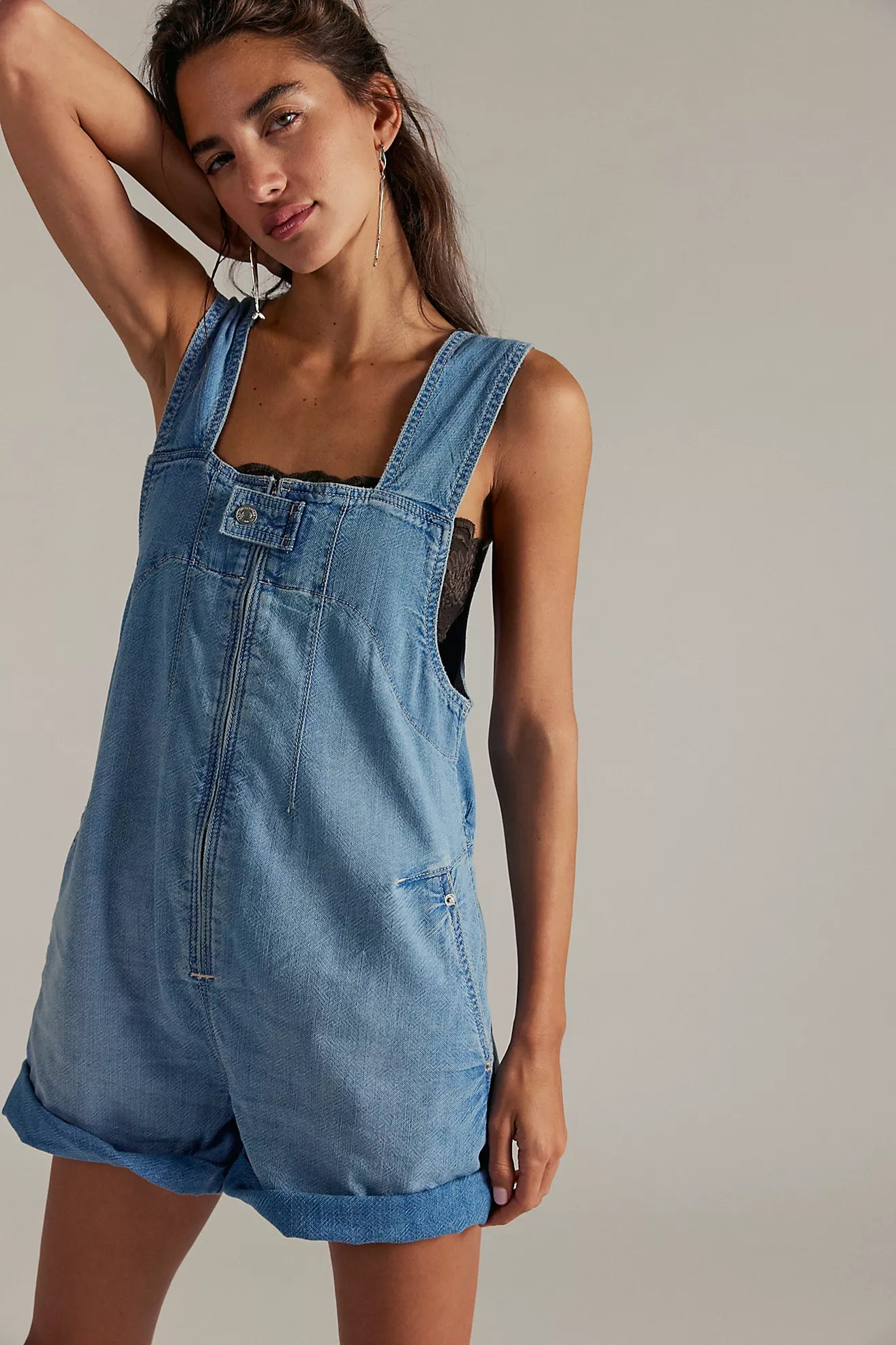 Free People We The Free Jude Shortalls/Light indigo