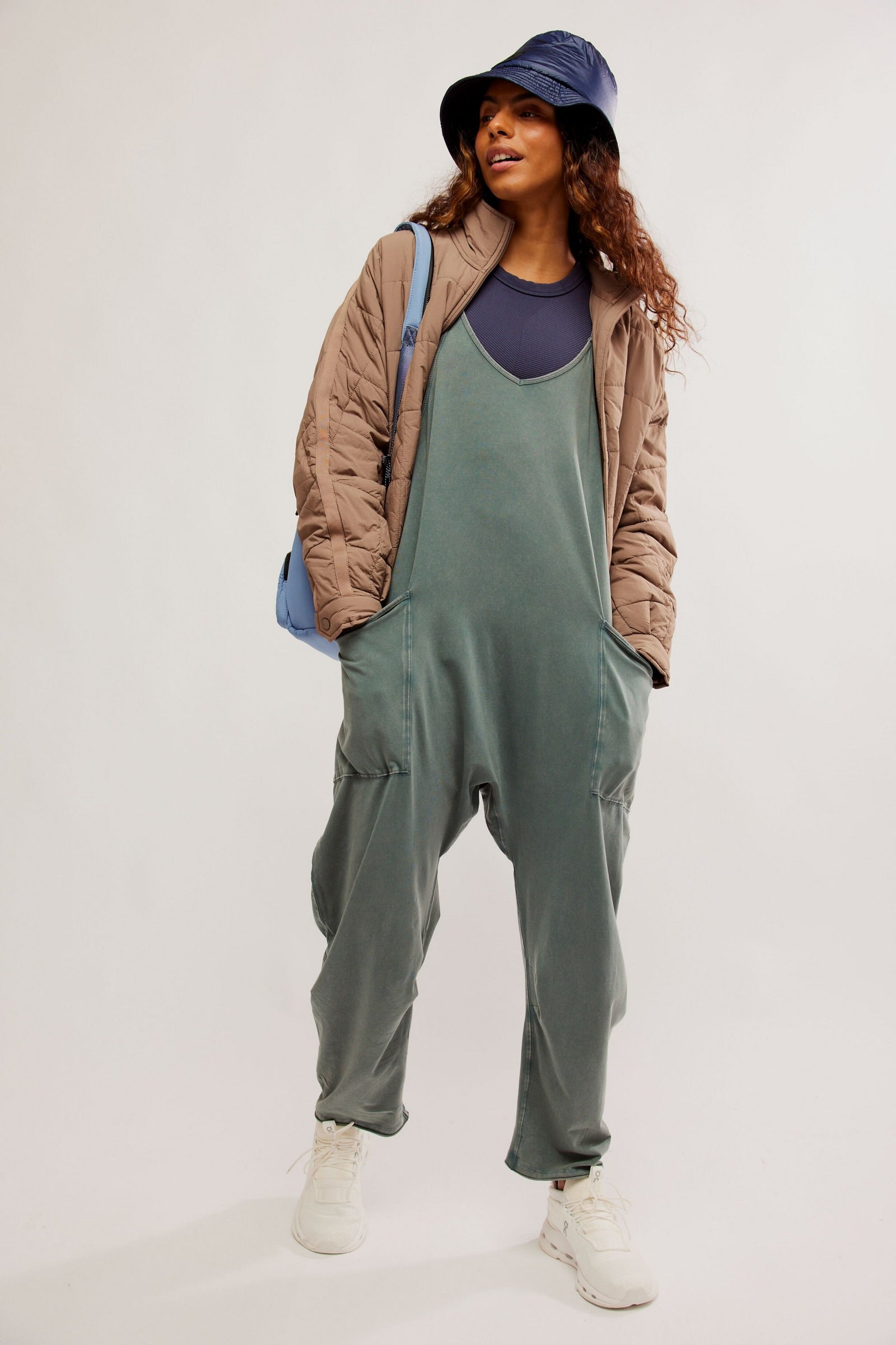 Free People Hot Shot Onesie/ Midnight Jade