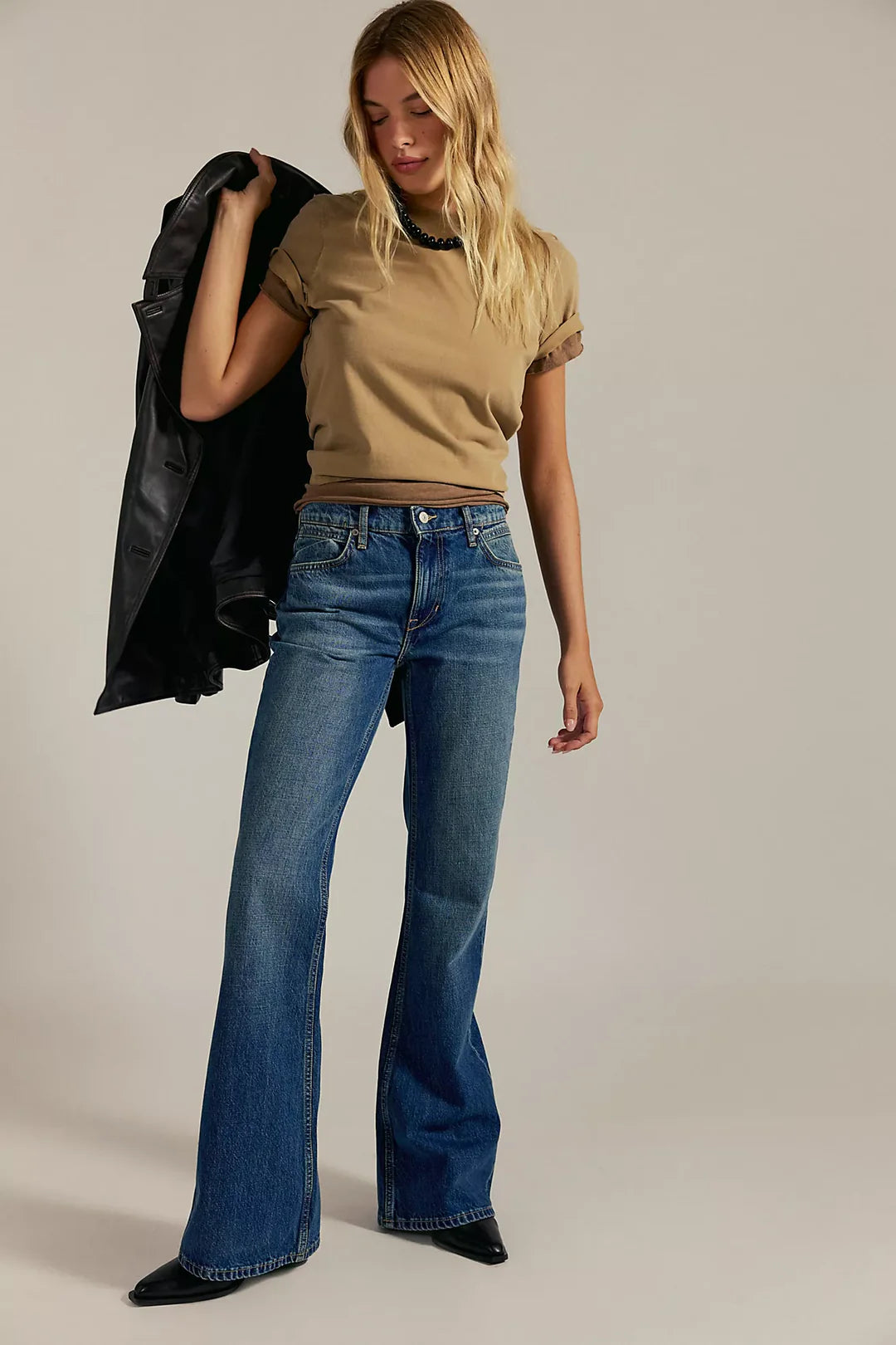Free People We The Free West Coast Relaxed Flare Jeans/Humble