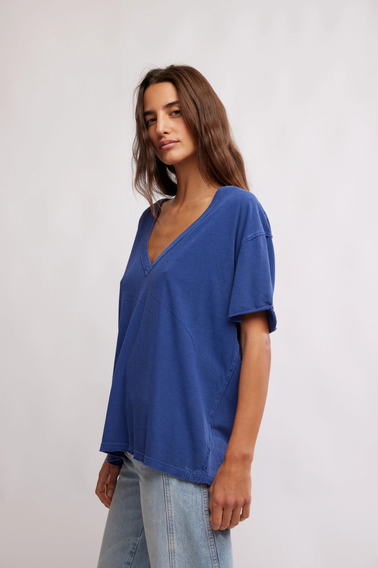 Free People We The Free Nina V-Neck Tee/Indigo Pura