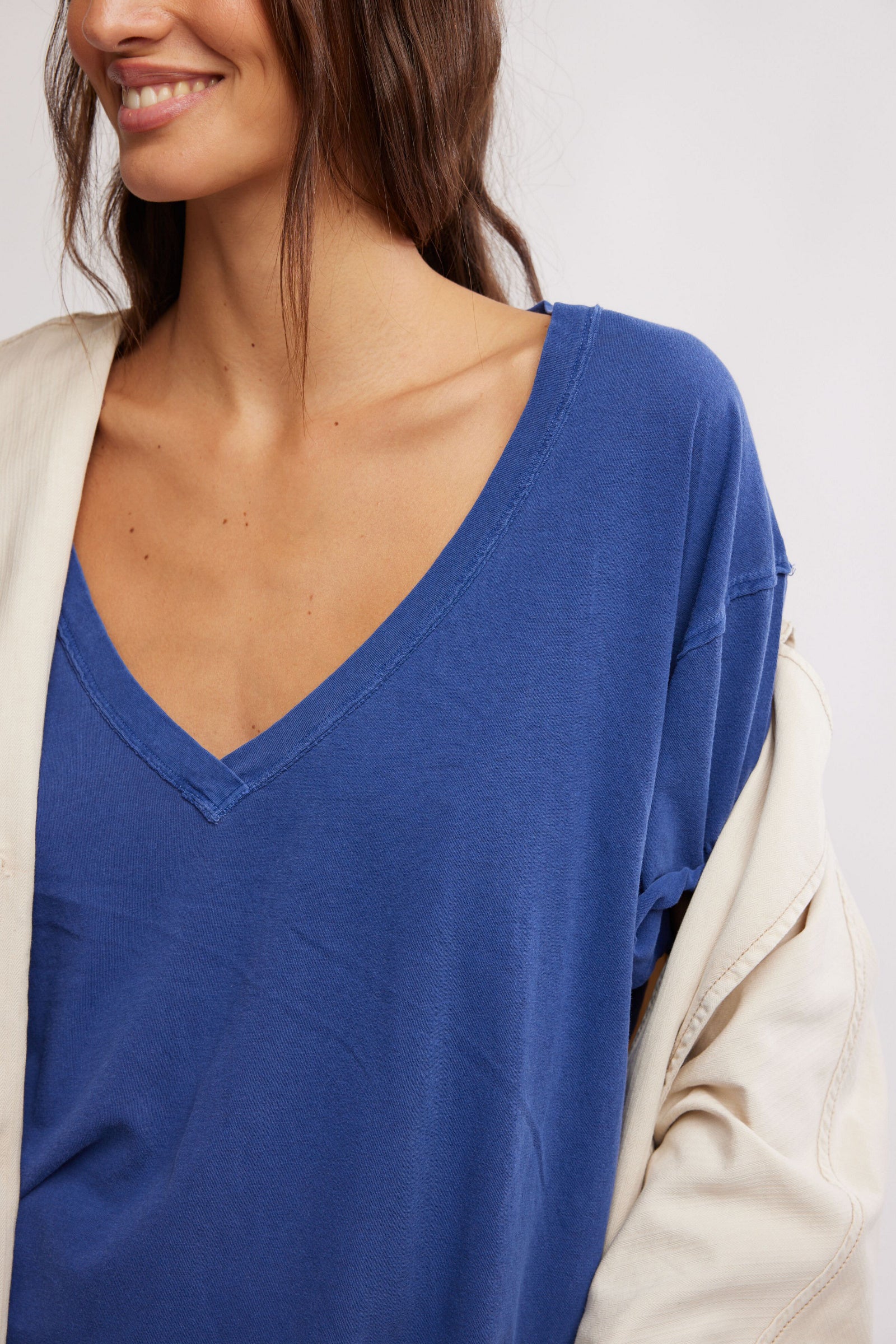 Free People We The Free Nina V-Neck Tee/Indigo Pura