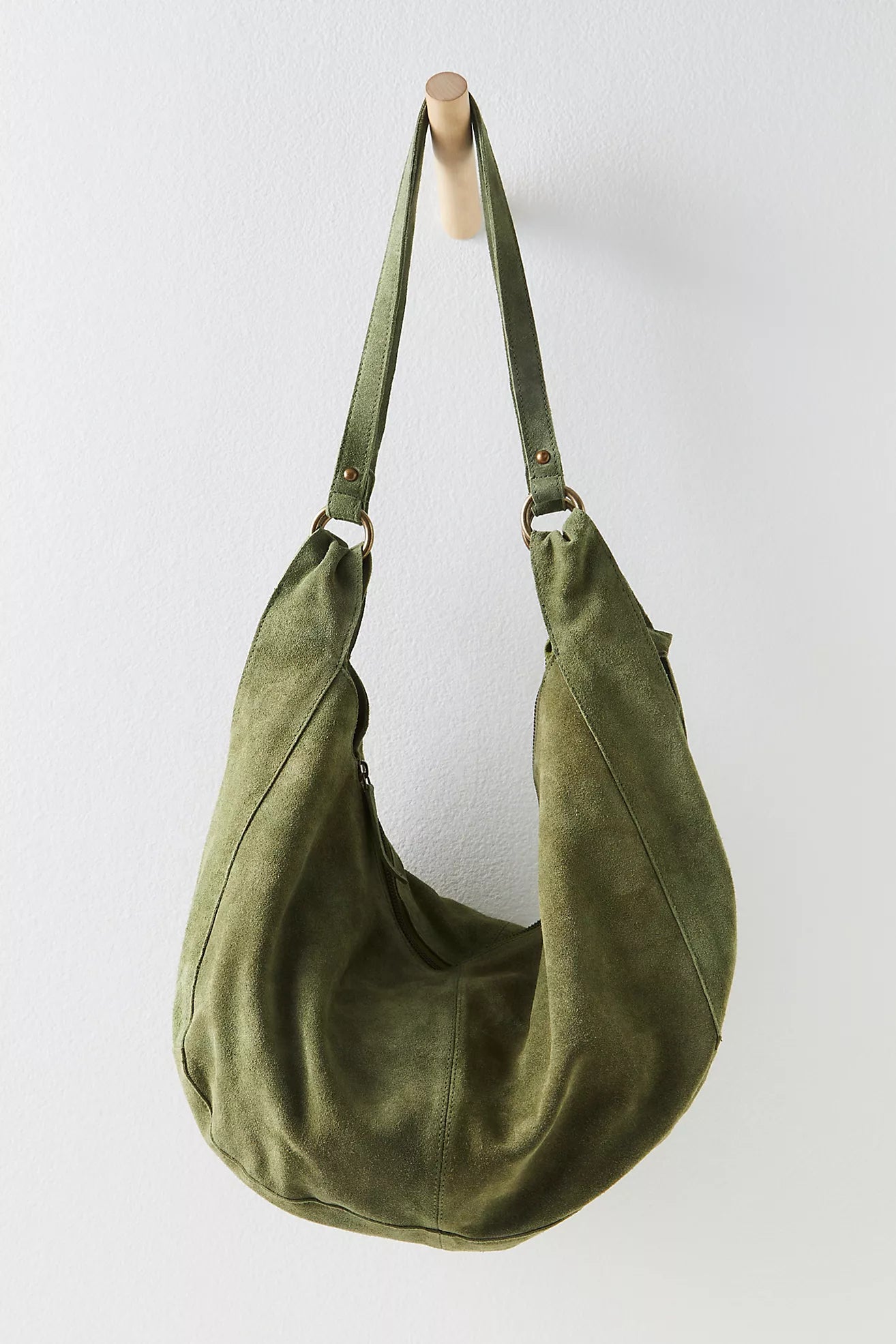 Free People Roma Suede Tote Bag/Olive Moss