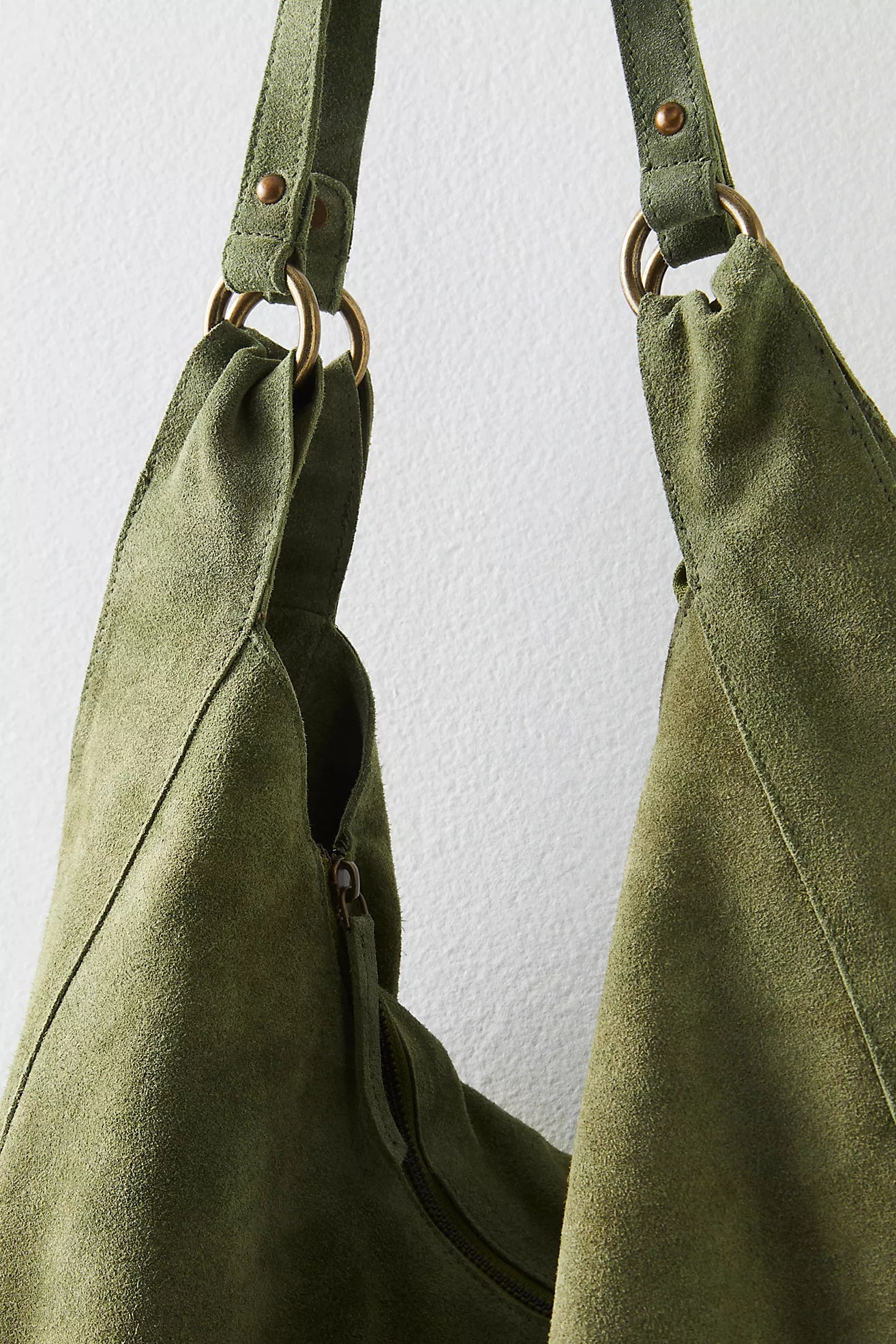 Free People Roma Suede Tote Bag/Olive Moss