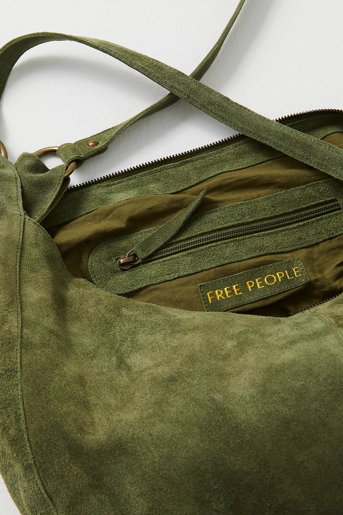 Free People Roma Suede Tote Bag/Olive Moss