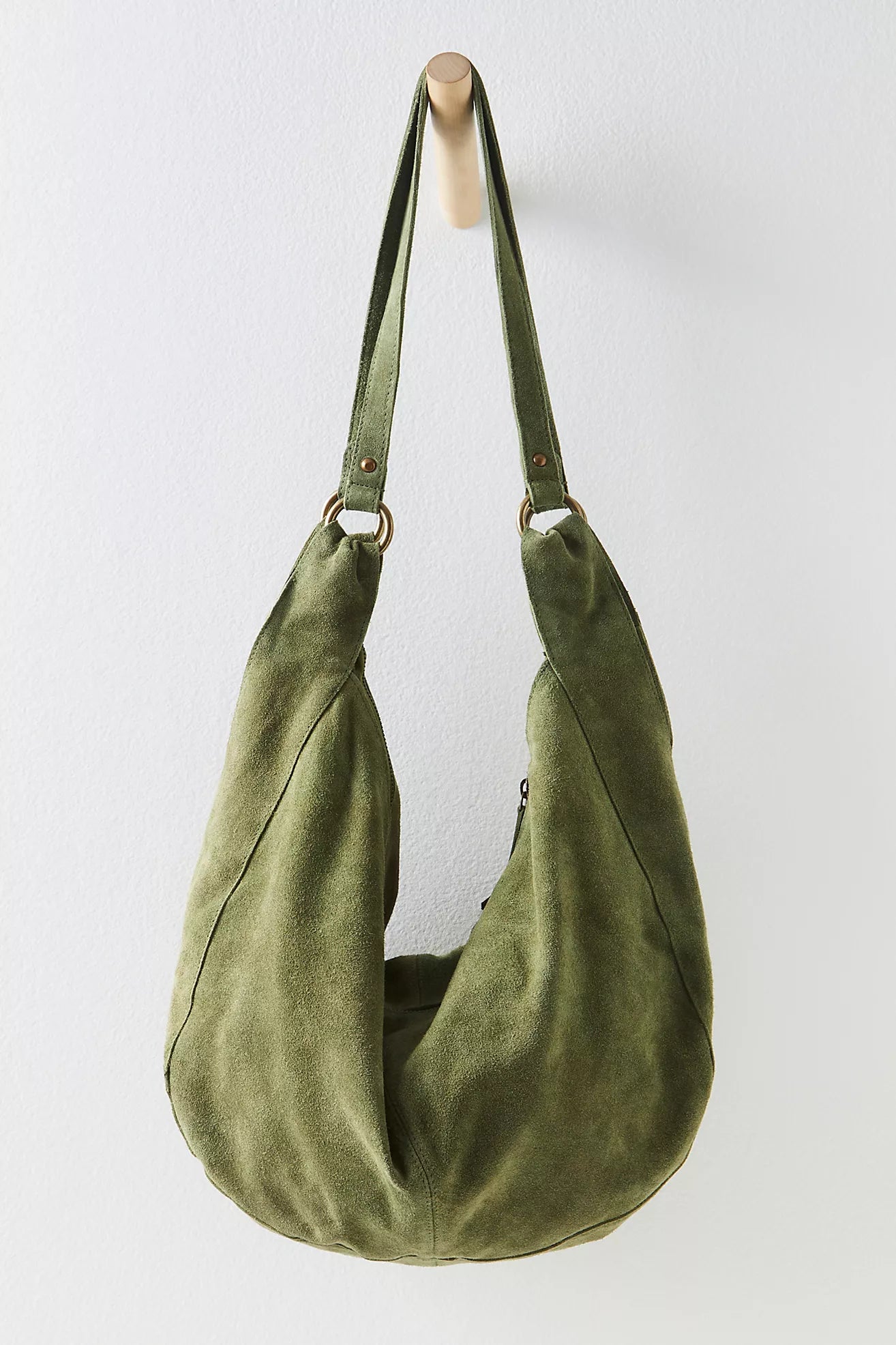 Free People Roma Suede Tote Bag/Olive Moss