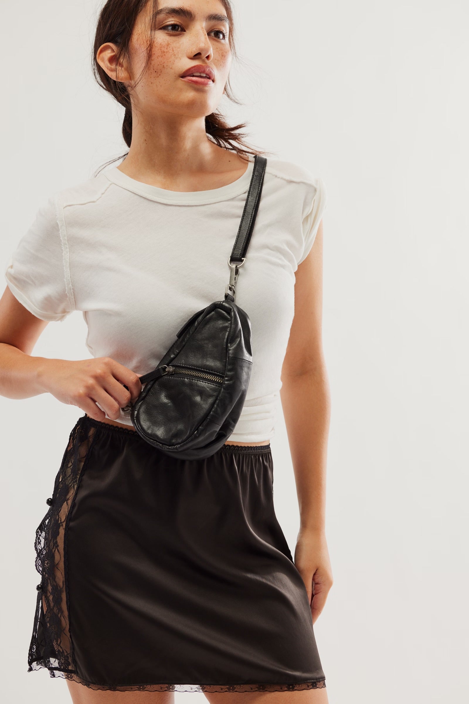 Free People Coffee Date Mini Crossbody Bag/Black