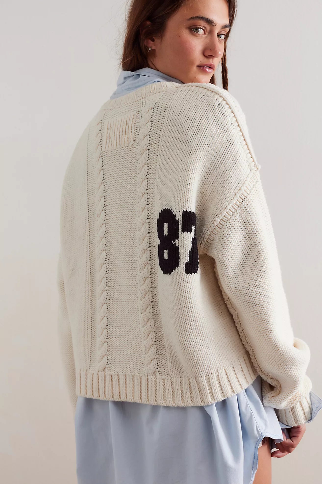 Free People We The Free 87 Pullover/White Combo