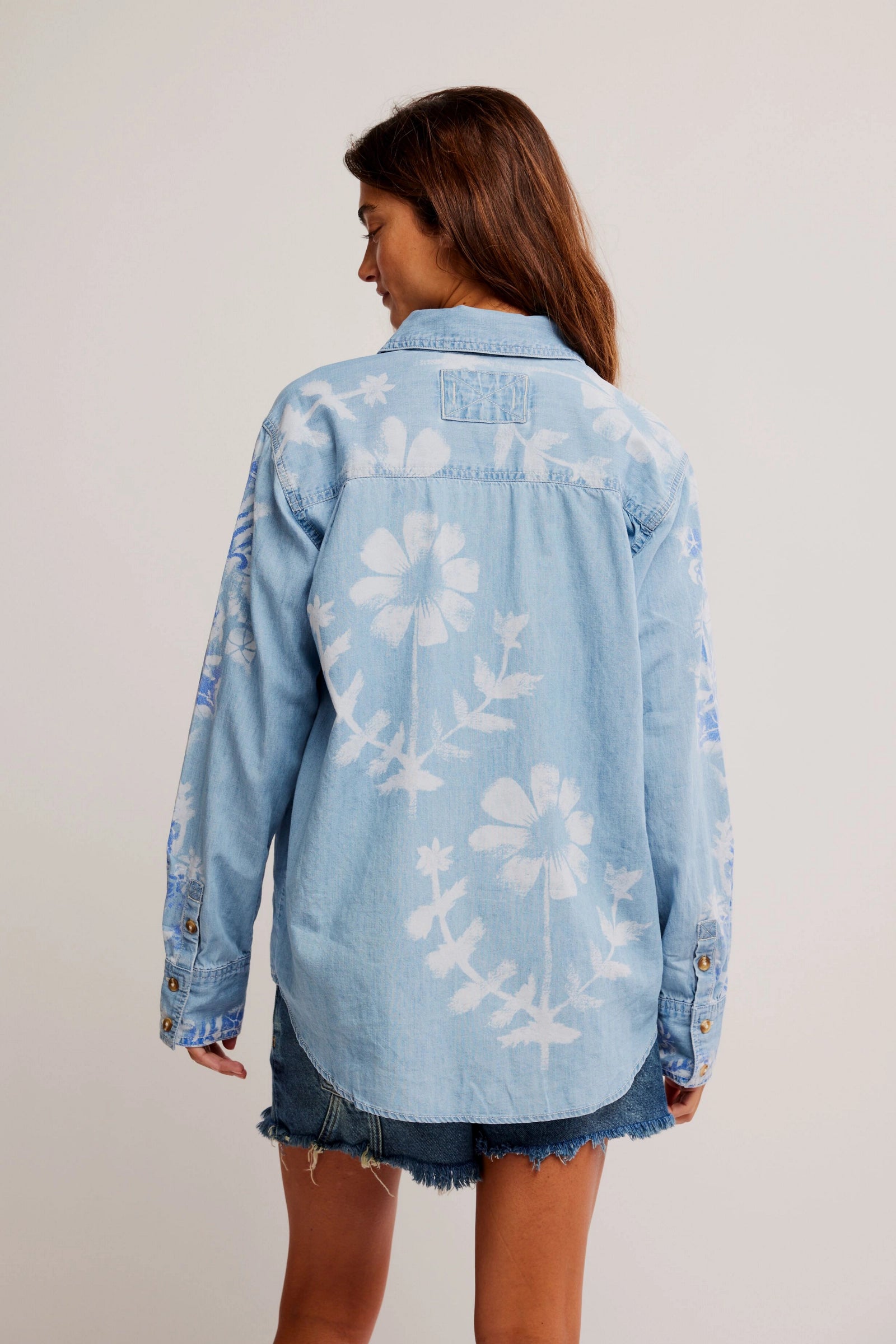 Free People Airbrushed Blossom Denim/Sky Blue Medi Indago