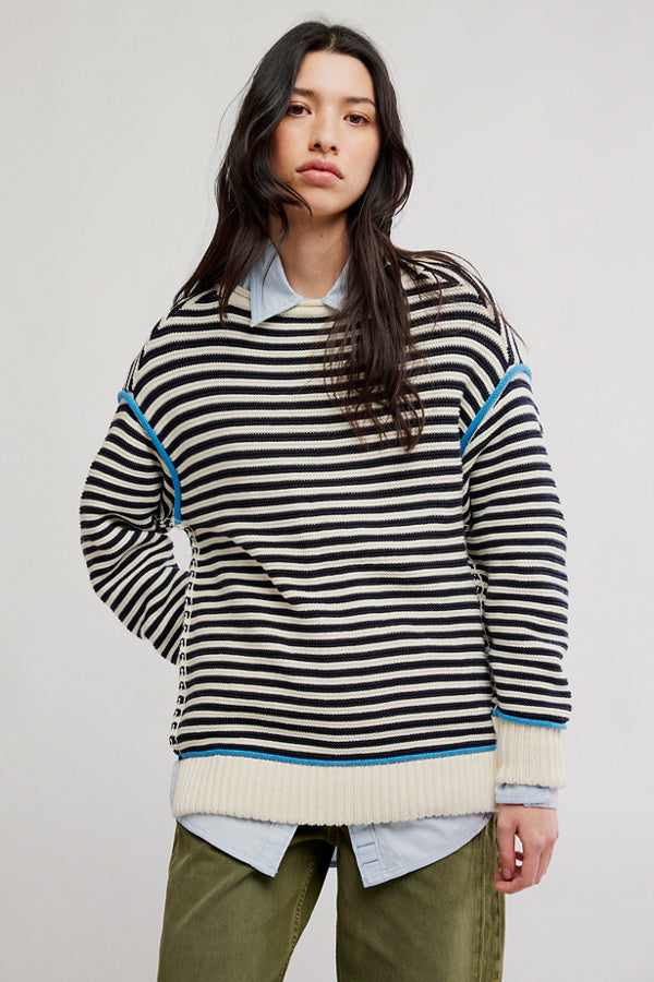 Free People We The Free Asher Pullover/Charcoal Combo