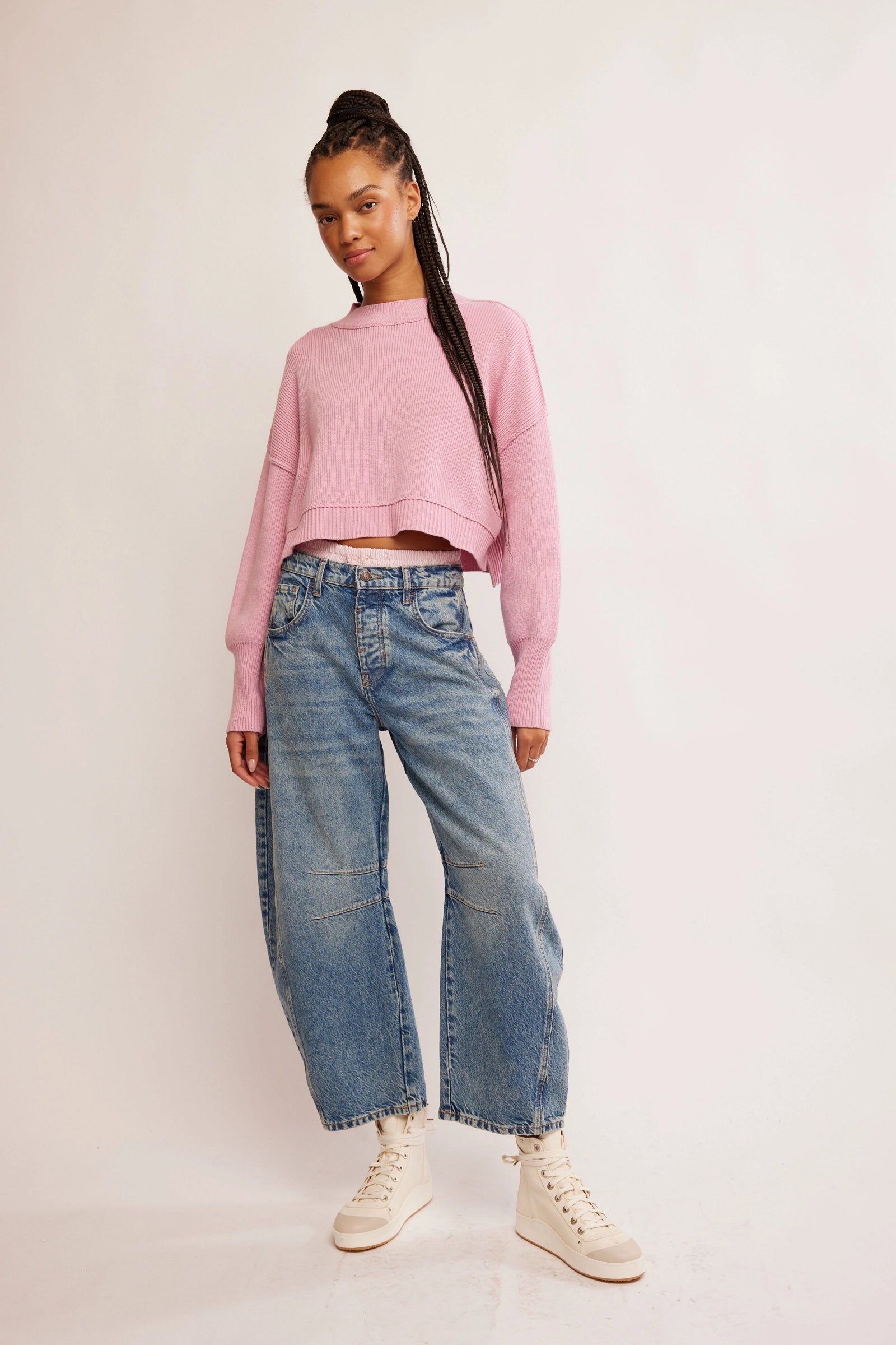 Free People Easy Street Crop Pullover/ Lollipop