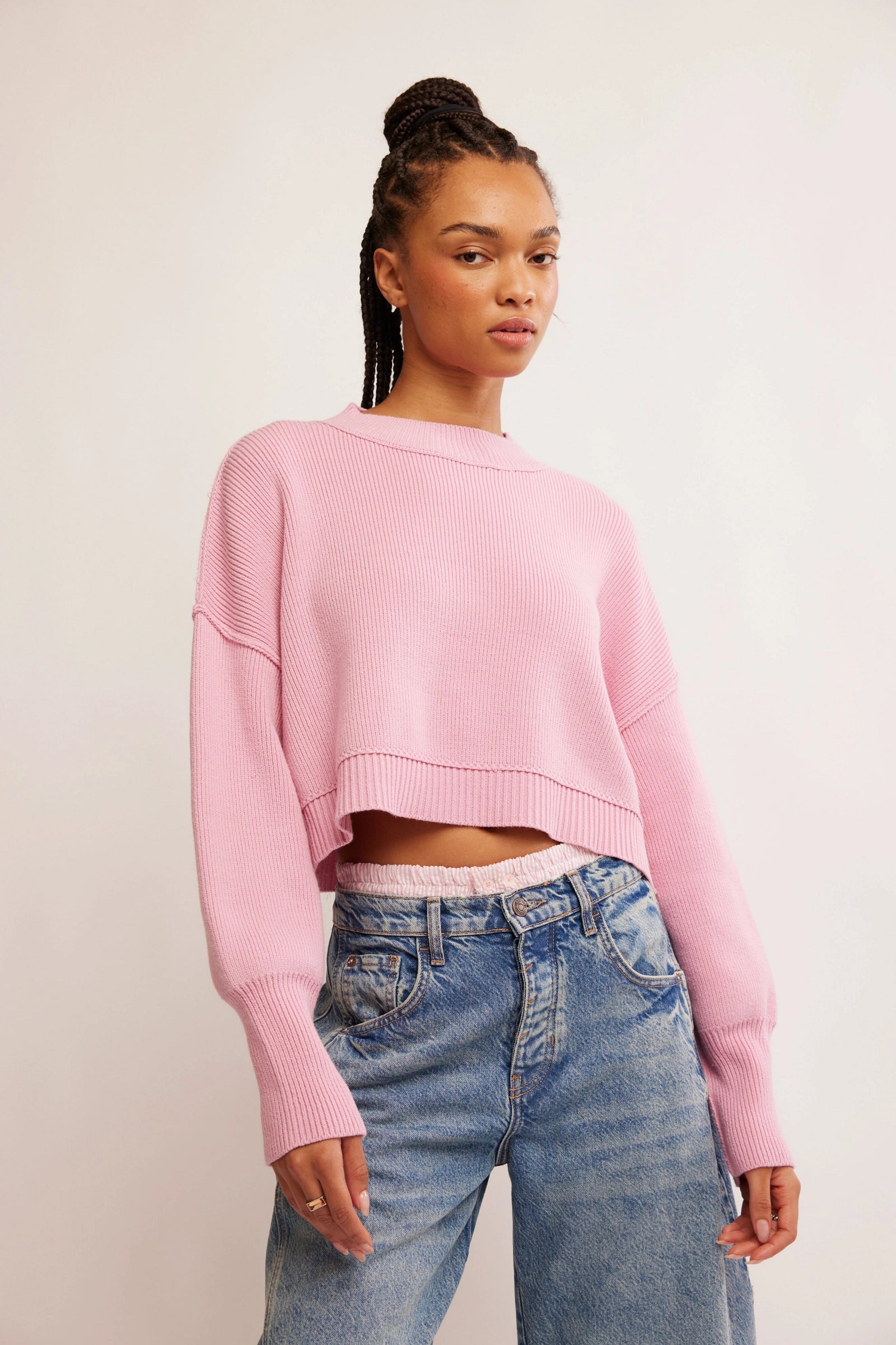 Free People Easy Street Crop Pullover/ Lollipop