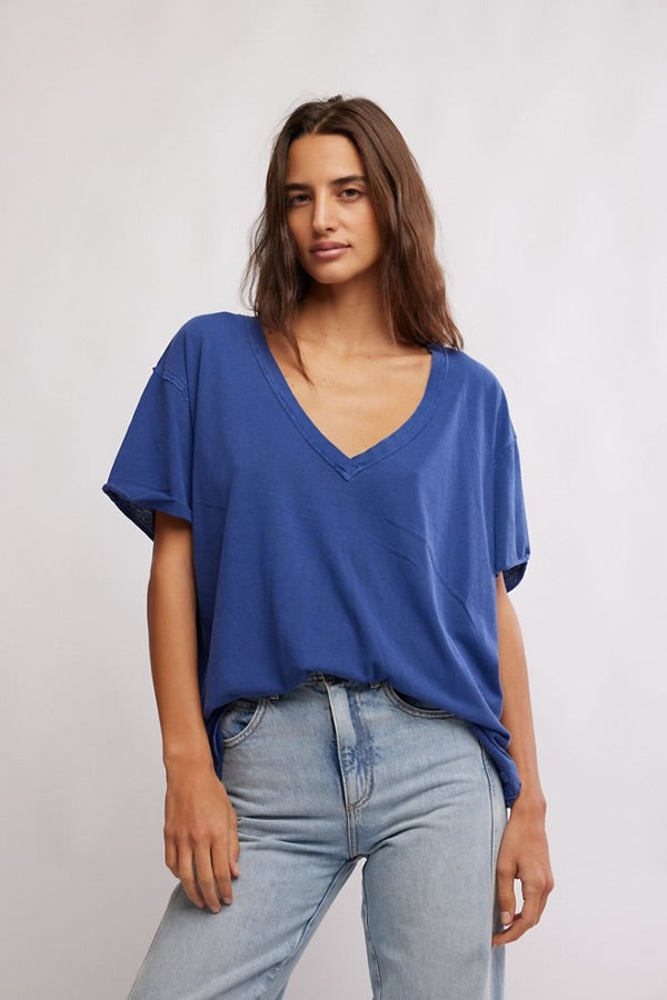 Free People We The Free Nina V-Neck Tee/Indigo Pura