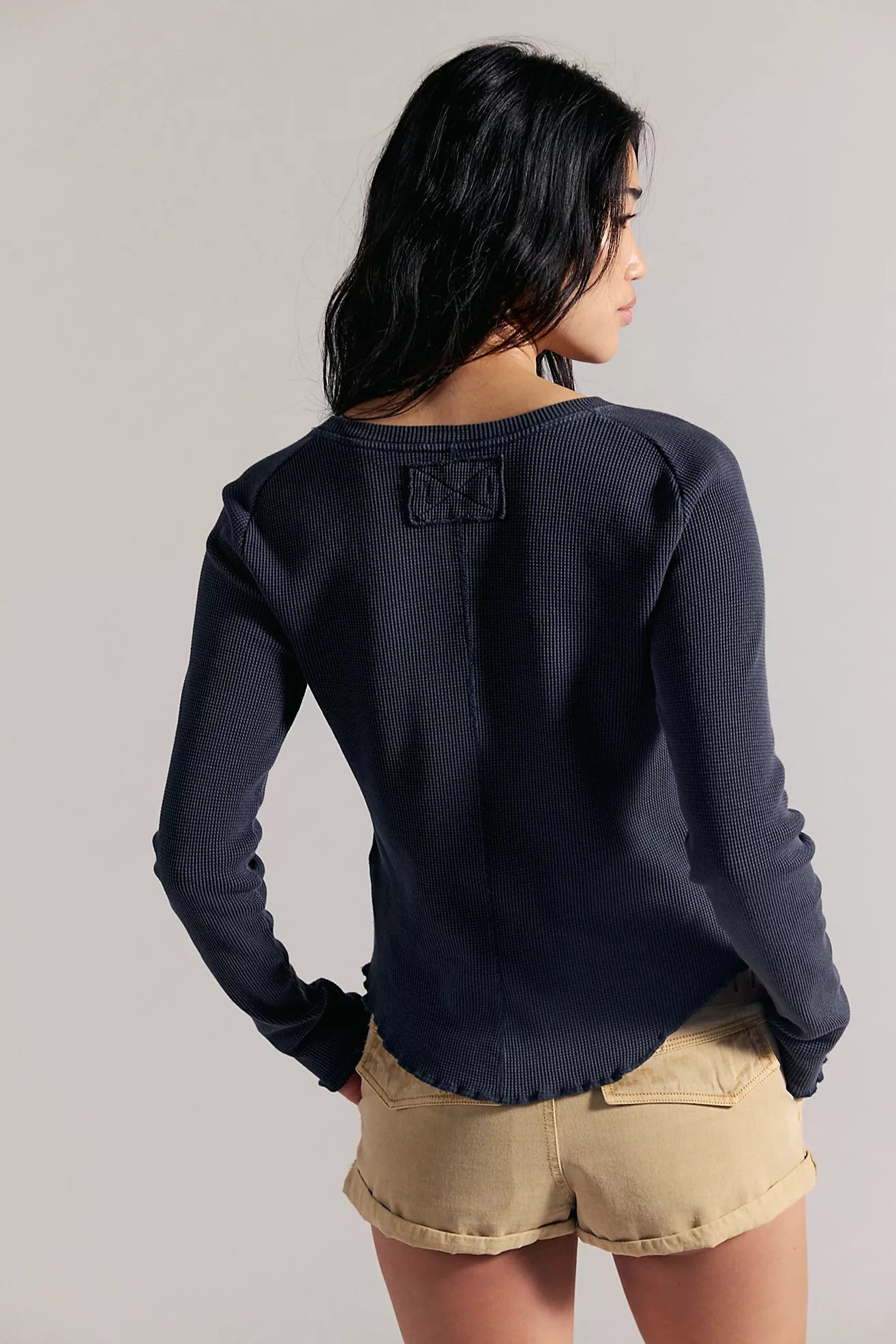 Free People We The Free Easy Does It Long Sleeve Tee/Black