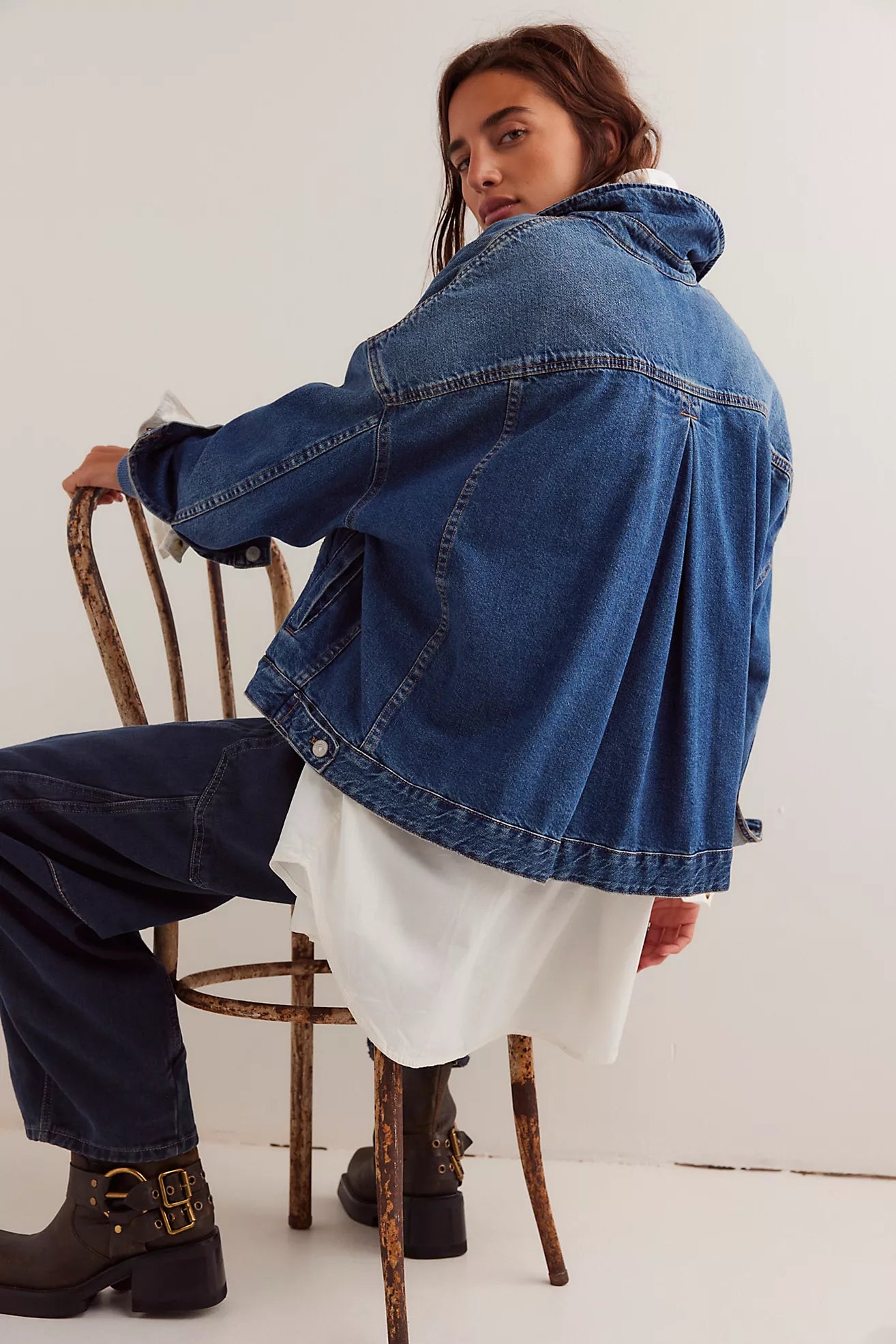 Free People We The Free Opal Swing Denim Jacket /Got The Blues/