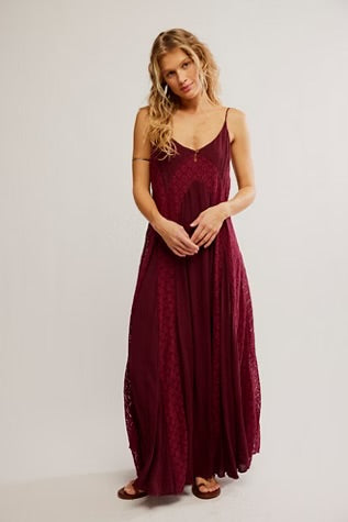 Free People Trail Of Flowers Maxi/Maroon