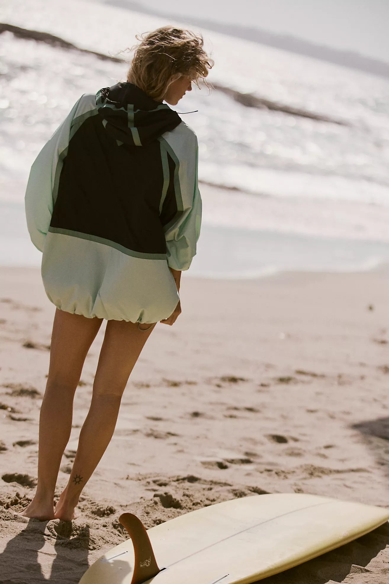 Free People Care FP Like The Wind Colorblock Jacket/Cactus Combo