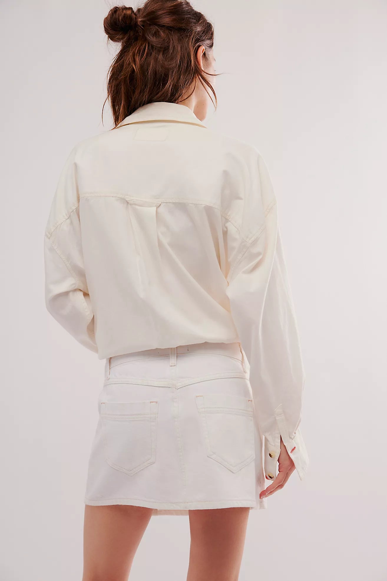 Free People We The Free Wynne Denim Skirt/Bright White