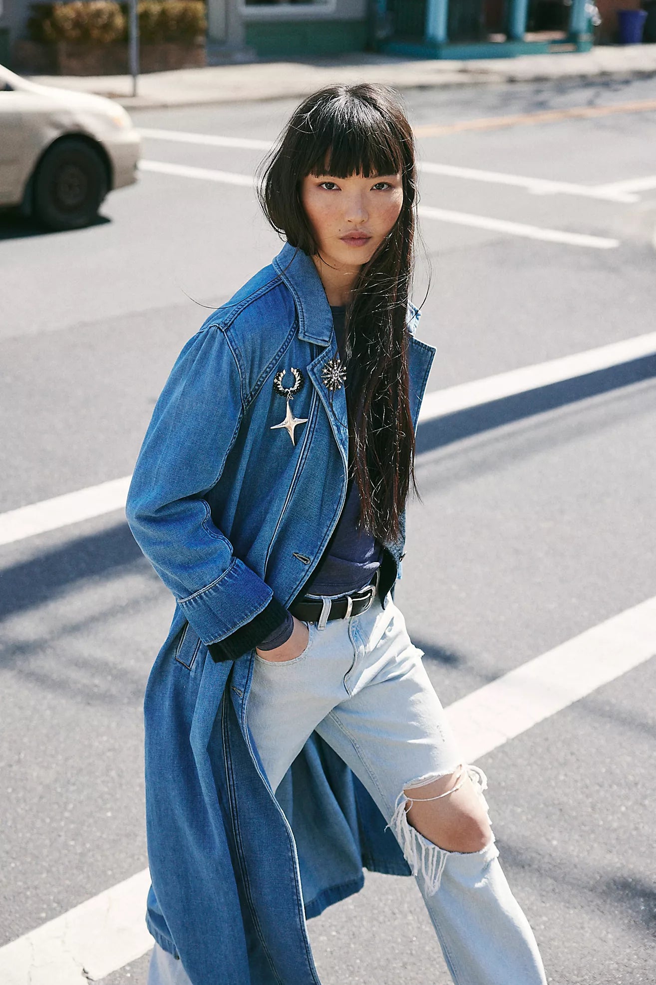 Free People We The Free Monique Indigo Duster/Sunlight Blue