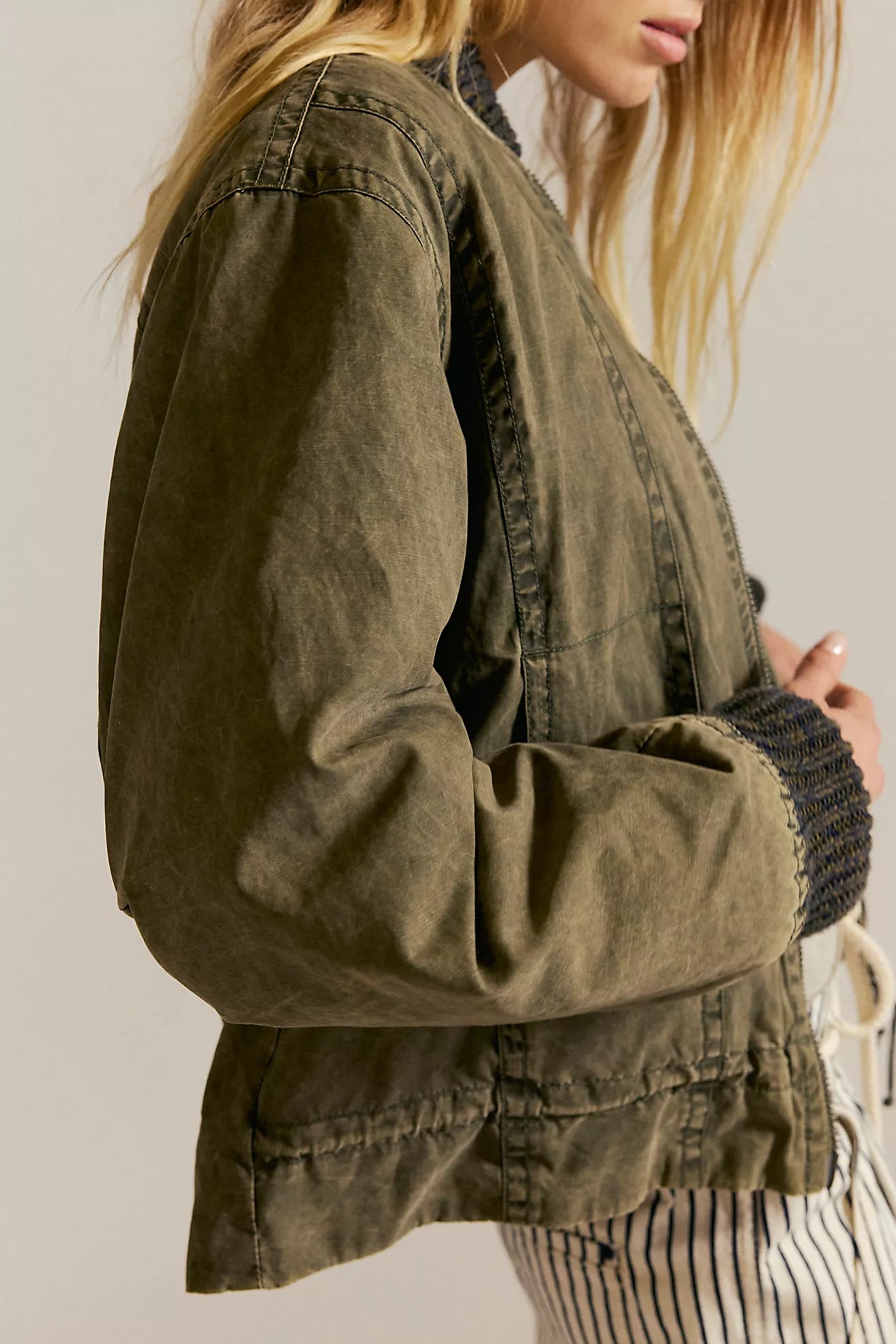 Free People We The Free Jax Washed Bomber/Olive