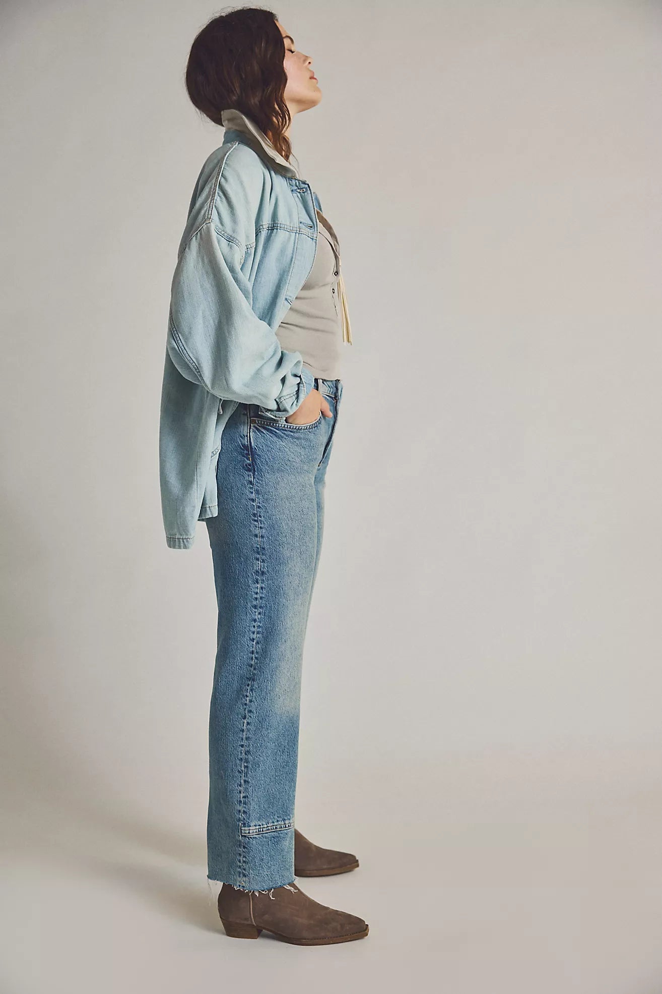 Free People We The Free Risk Taker Mid-Rise Jeans/Mantra