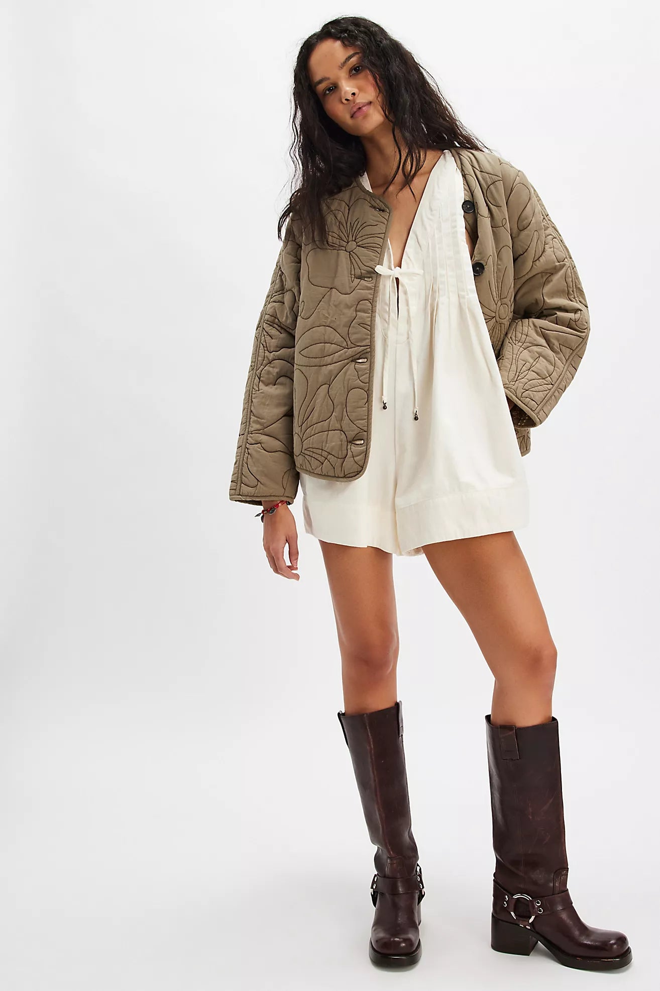 Free People Webster Romper/Ecru